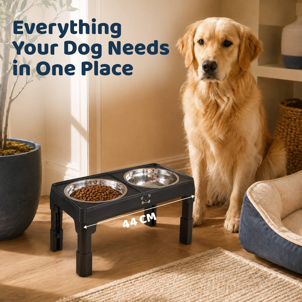 Adjustable Raised Dog Bowl Set