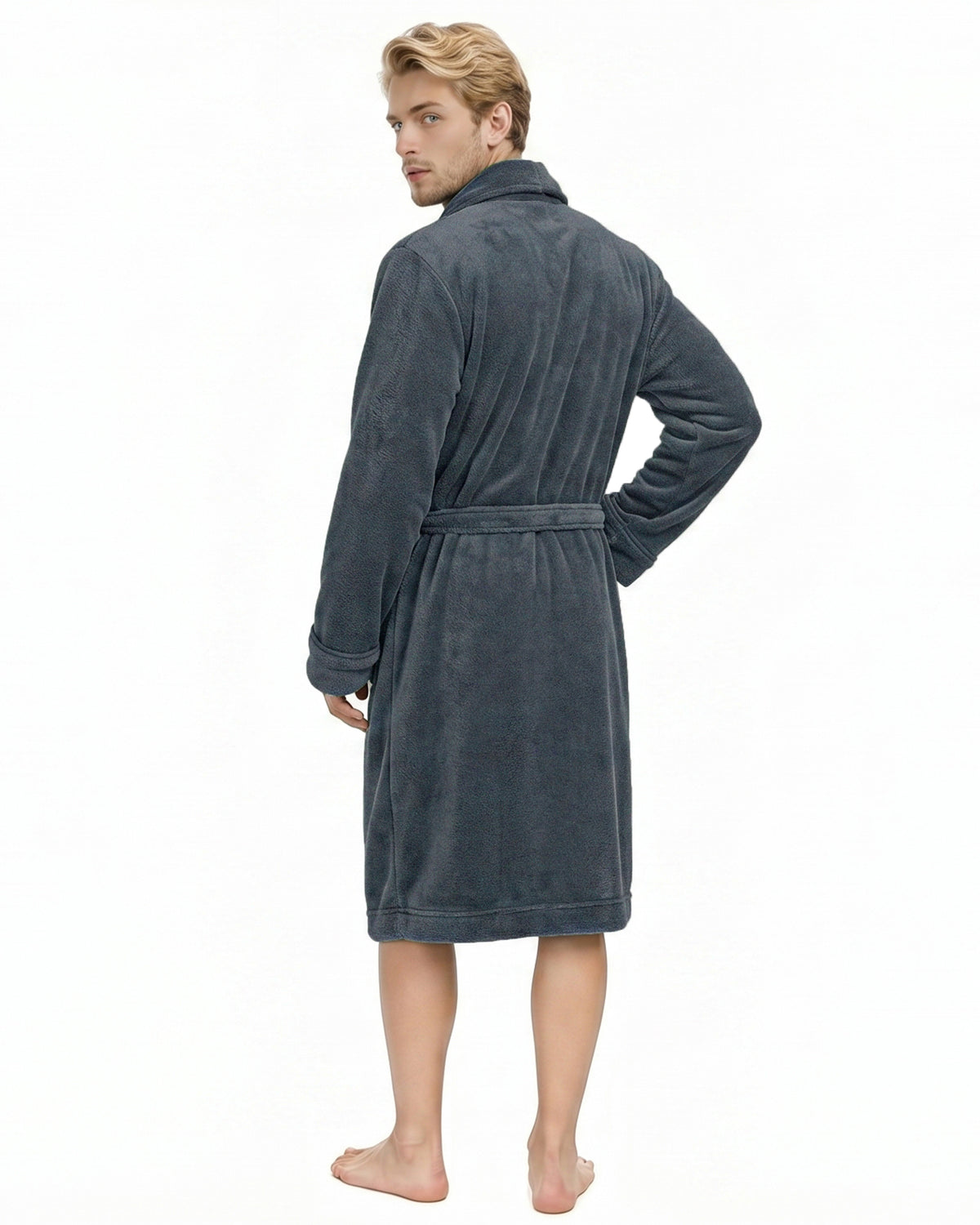 Men's Fleece Shawl Collar Bathrobe