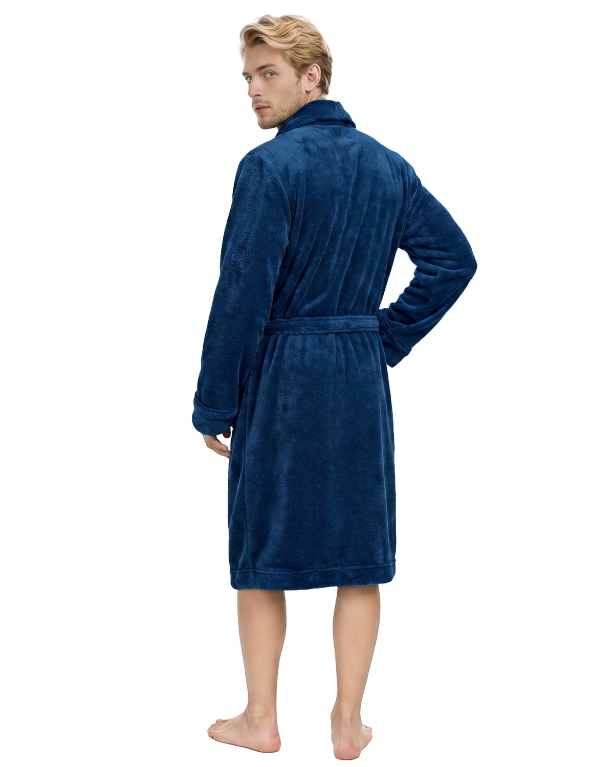 Men's Fleece Shawl Collar Bathrobe