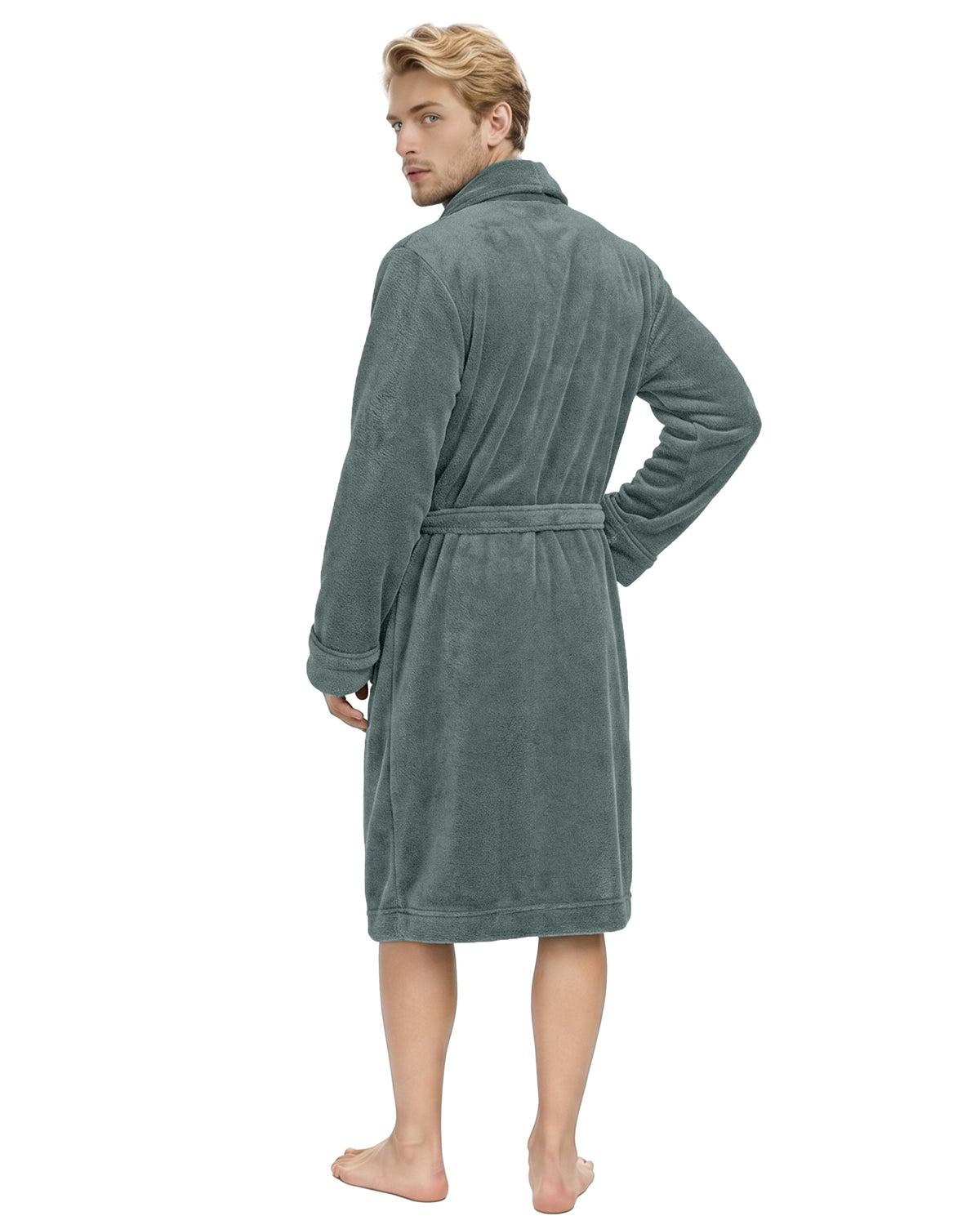 Men's Fleece Shawl Collar Bathrobe