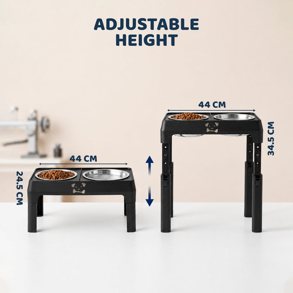 Adjustable Raised Dog Bowl Set