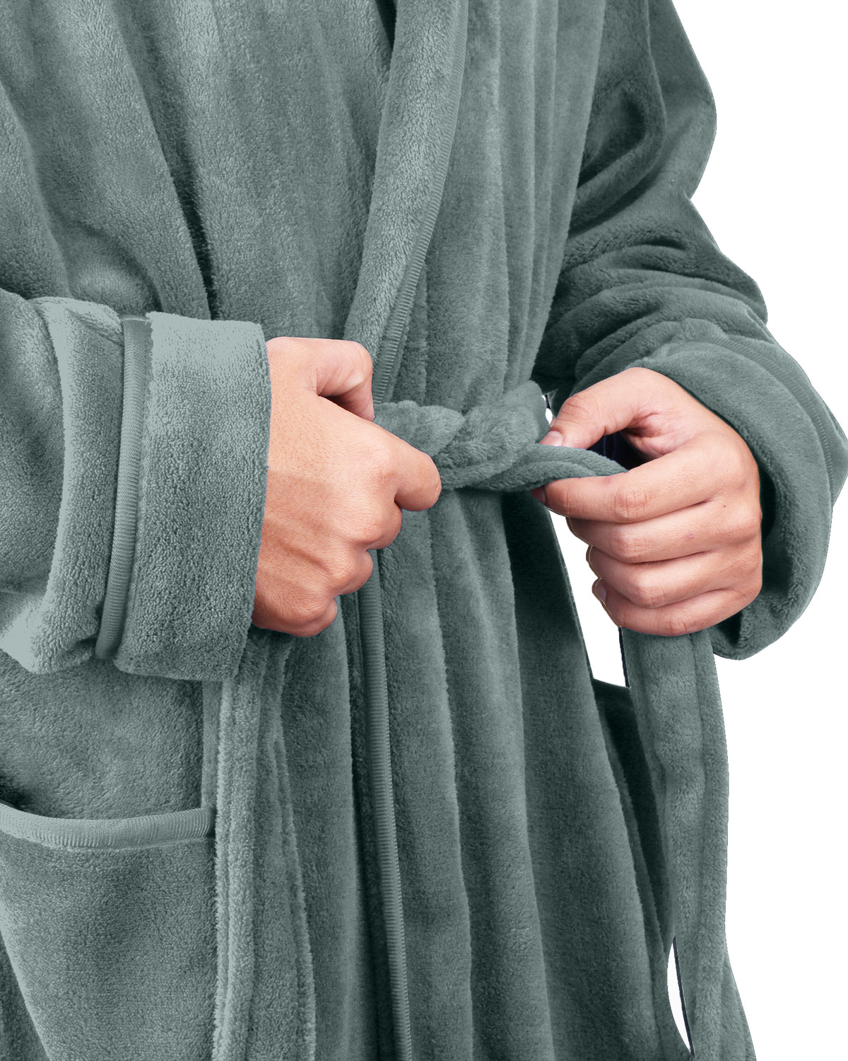 Men's Fleece Shawl Collar Bathrobe