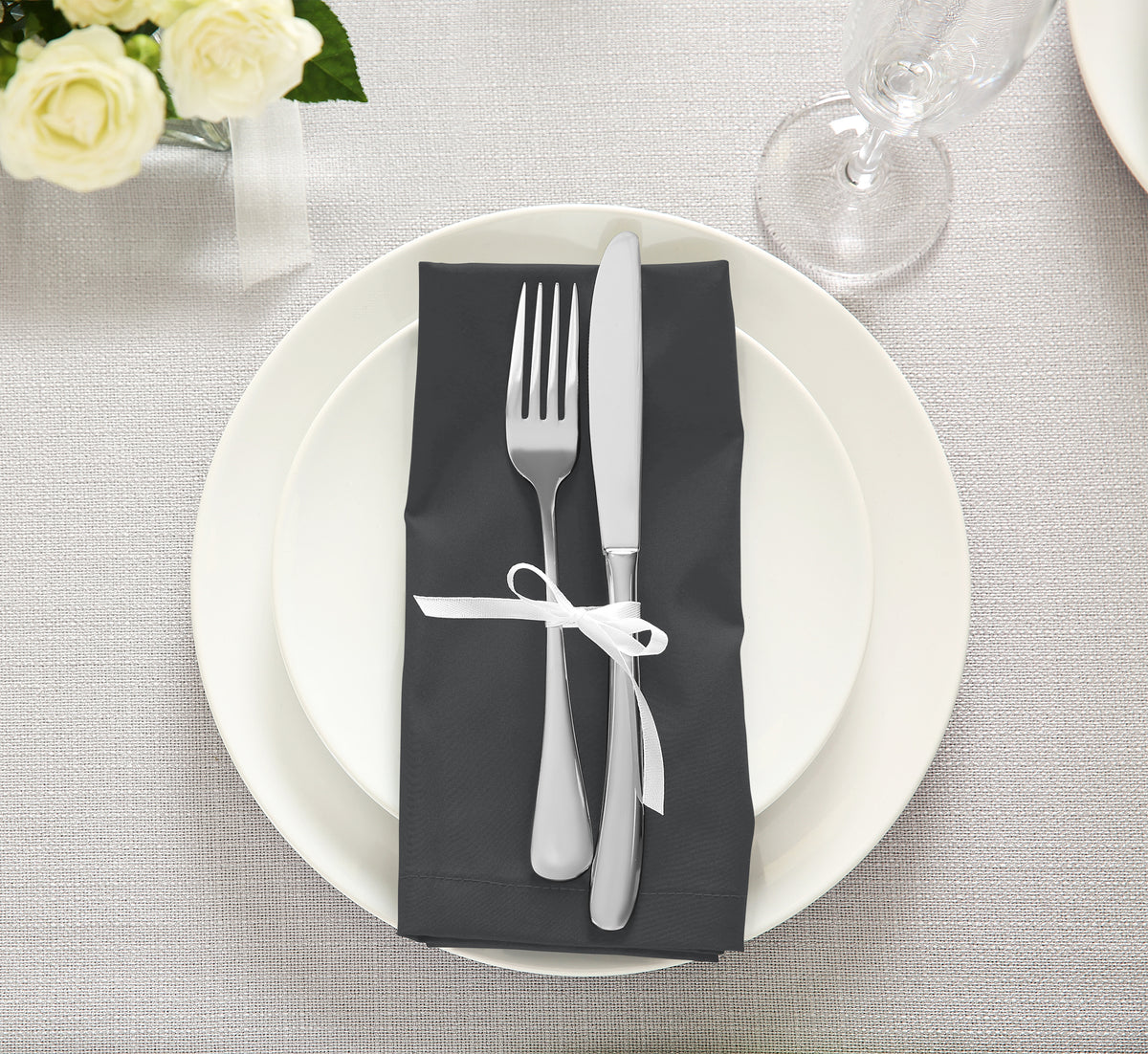 Cotton Blend Reusable Dinner Napkins Set of 12