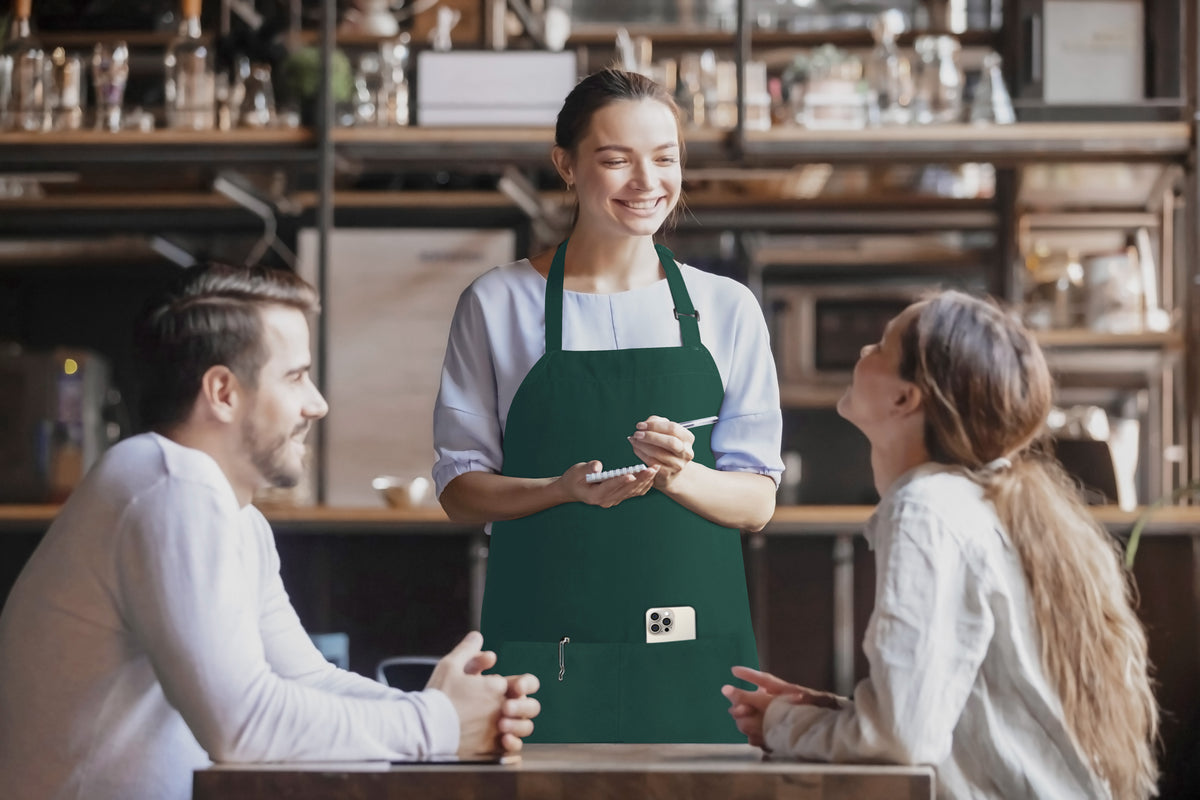 Water-Resistant Bib Apron with Pockets