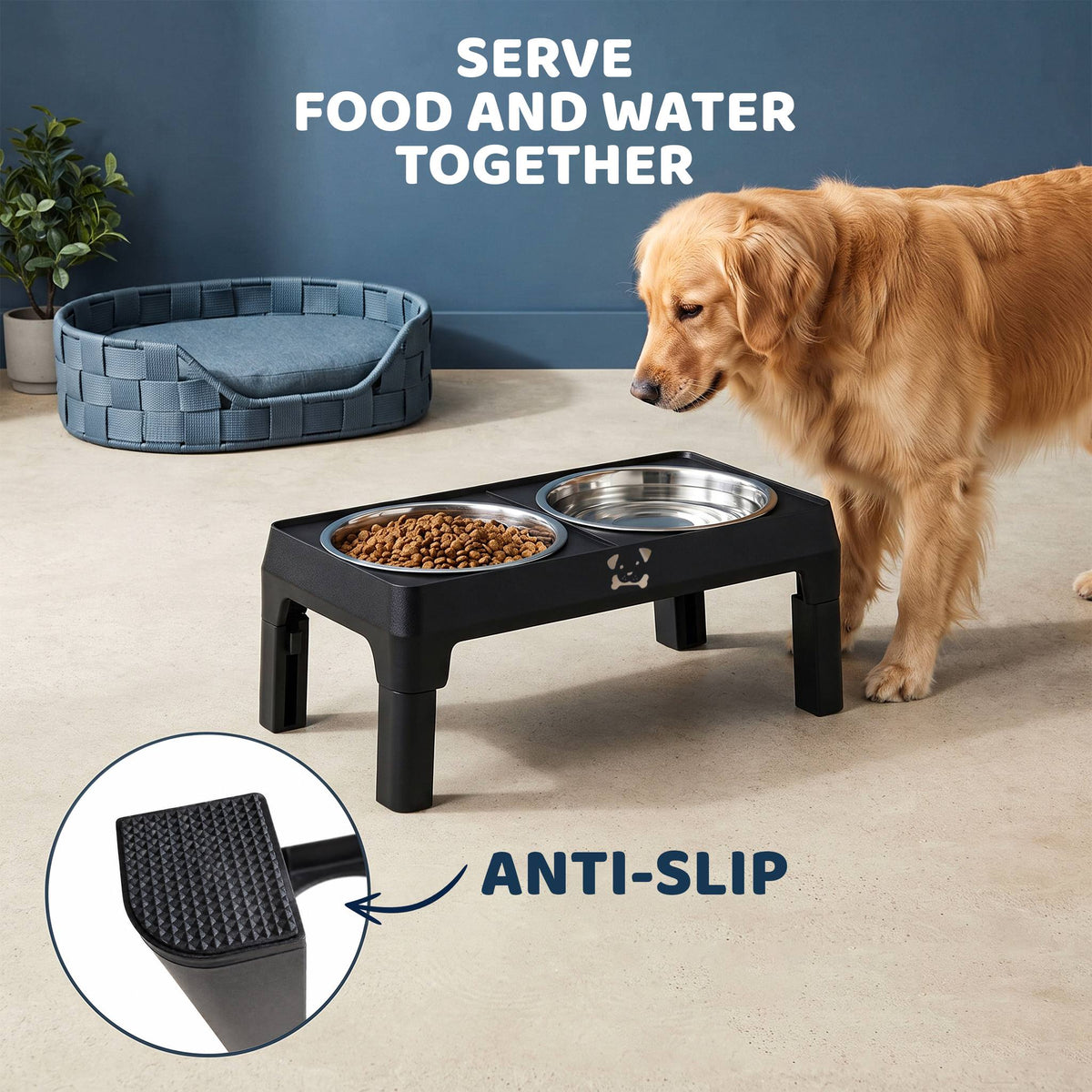 Adjustable Raised Dog Bowl Set
