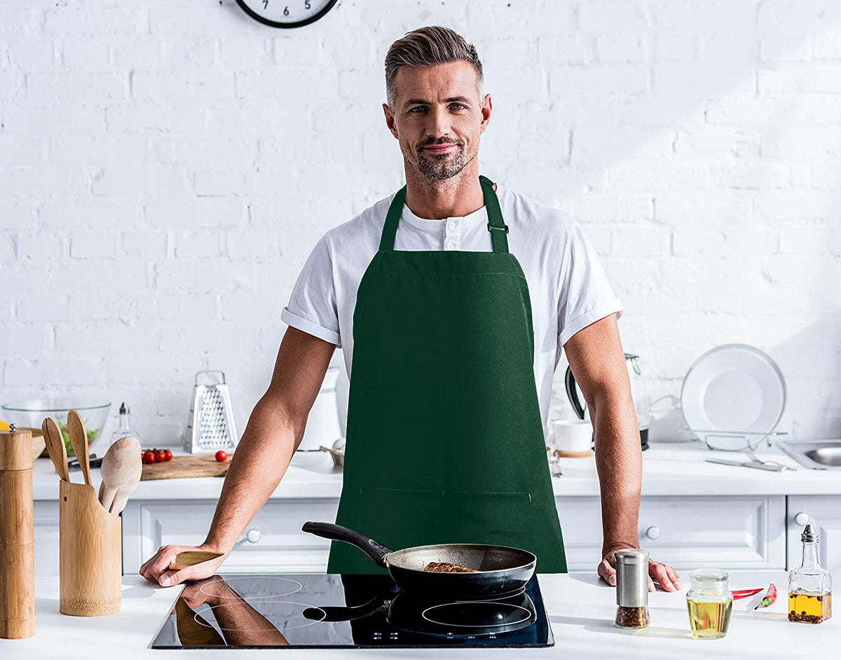 Water-Resistant Bib Apron with Pockets
