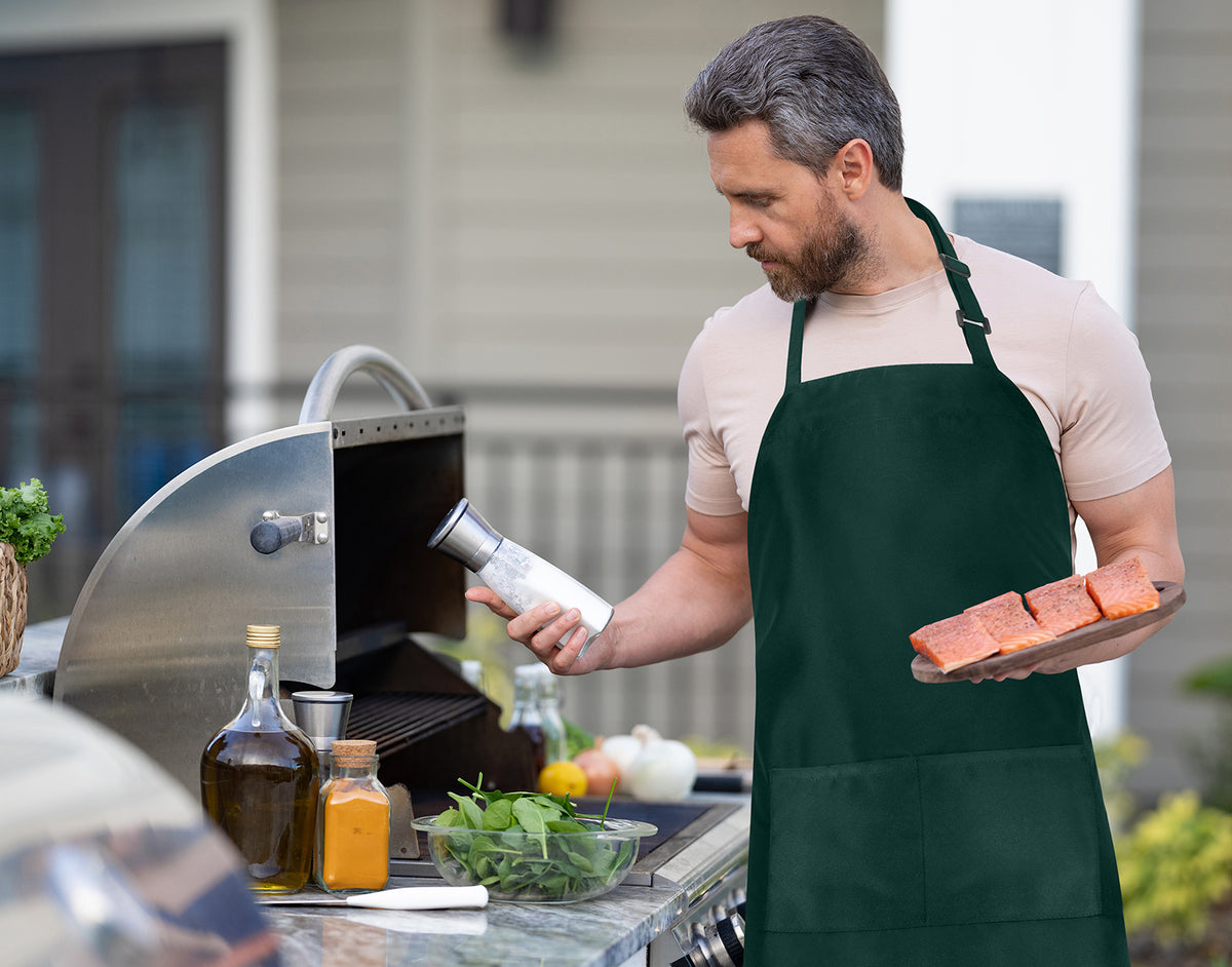 Water-Resistant Bib Apron with Pockets