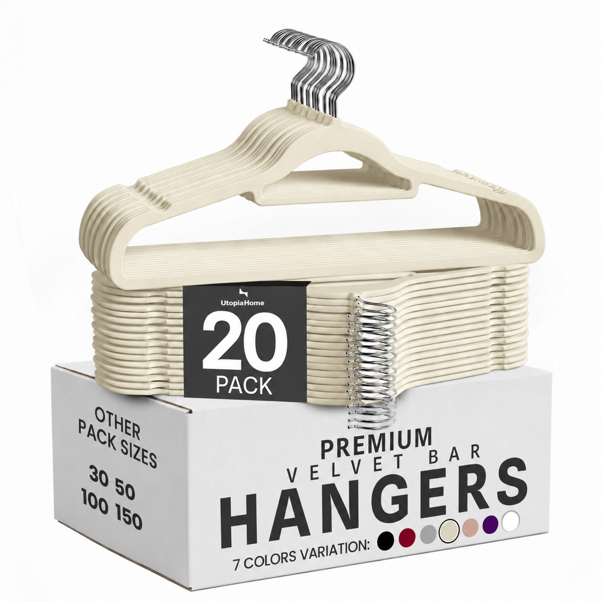 Velvet Clothes Hangers with Tie Bar