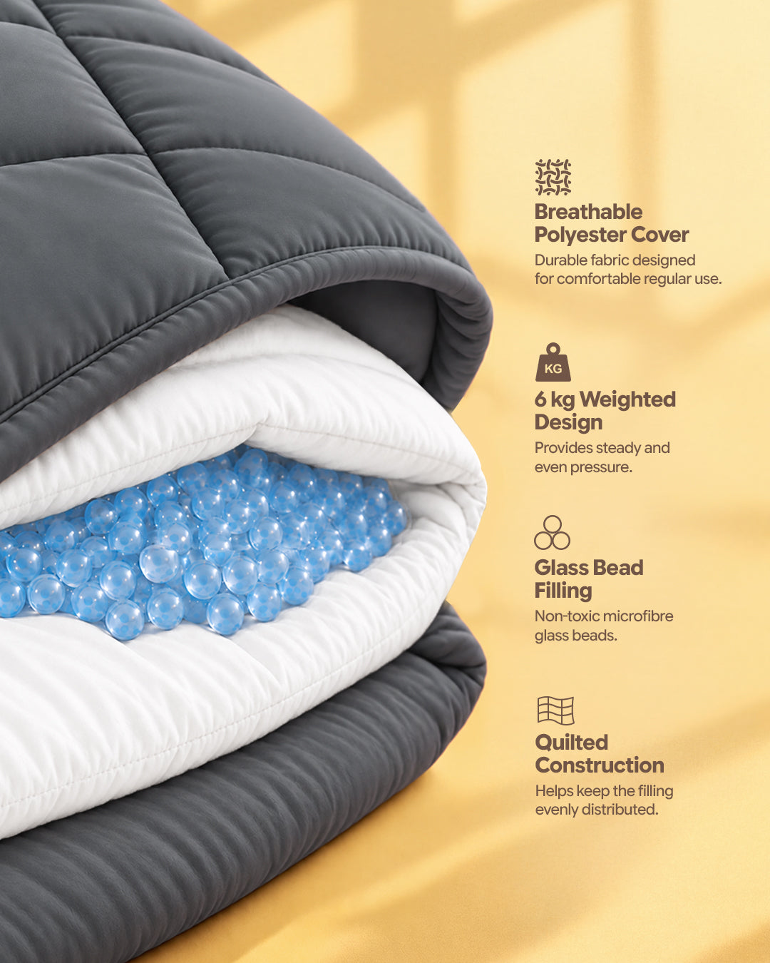 Quilted Glass Bead Weighted Blanket