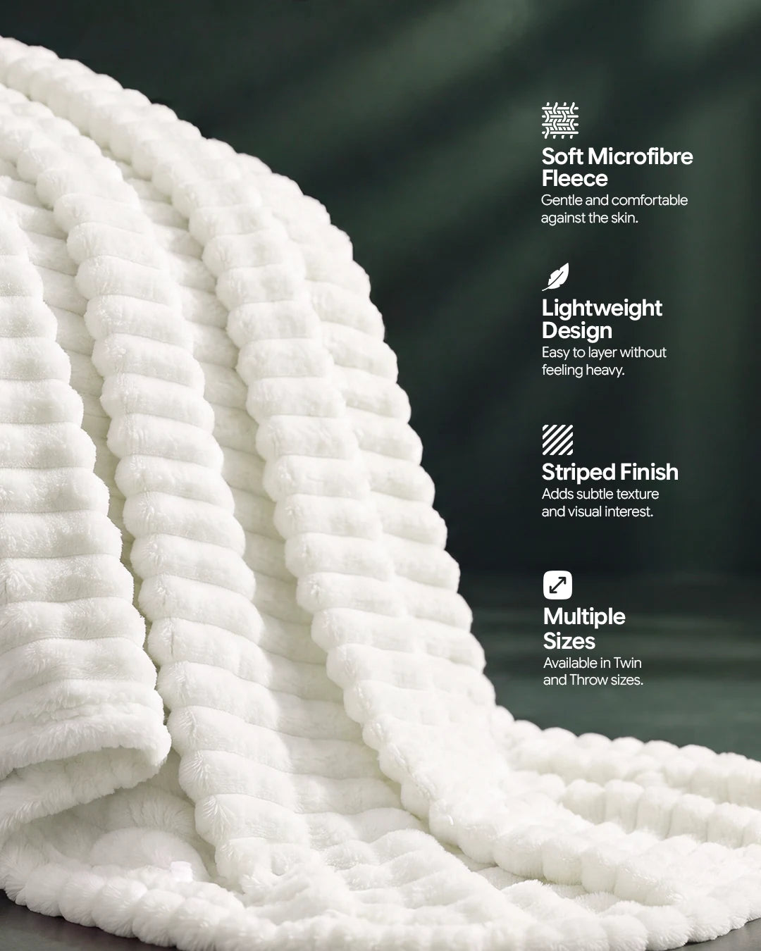 Fluffy Striped Fleece Blanket