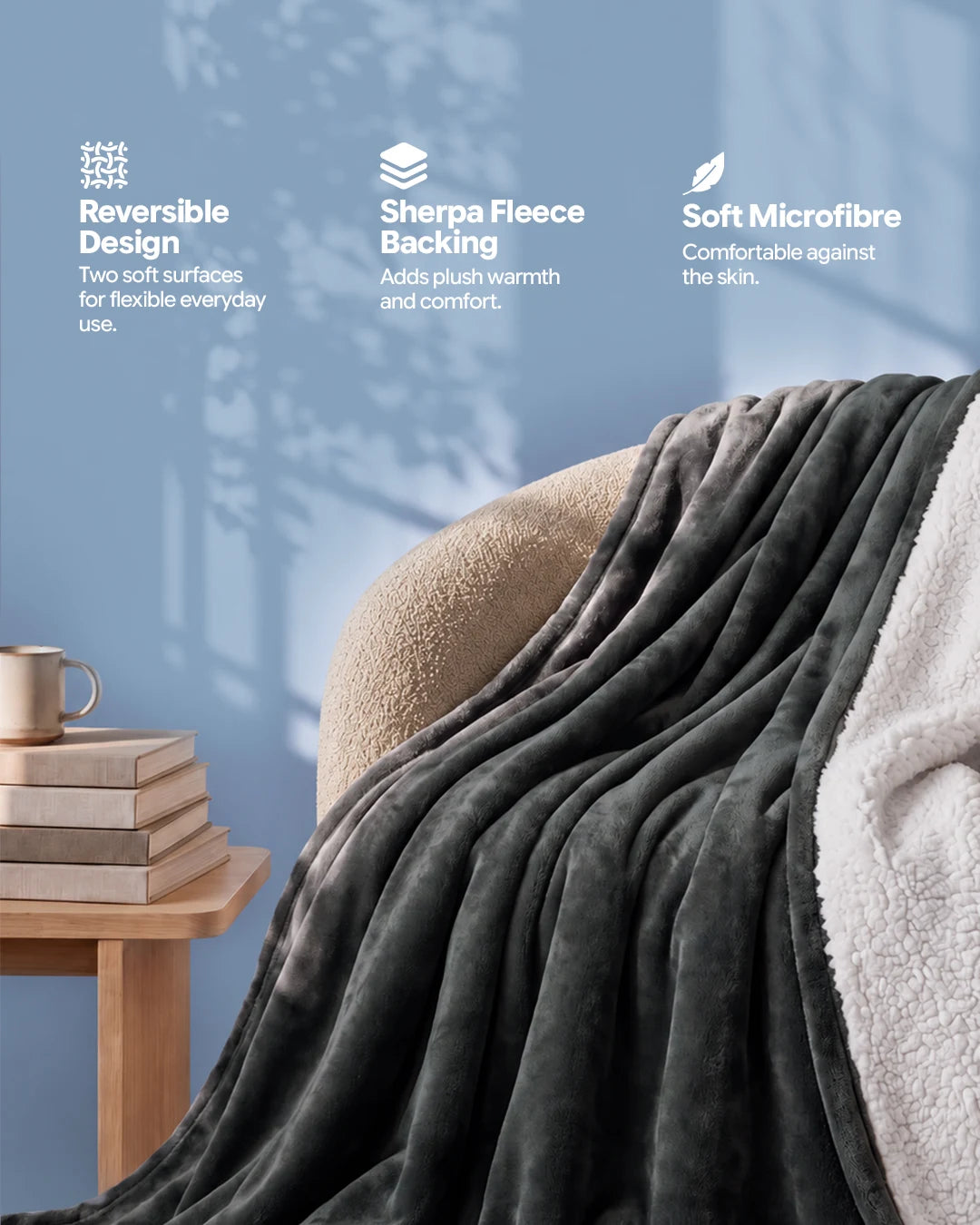 Reversible Teddy Sherpa Blanket