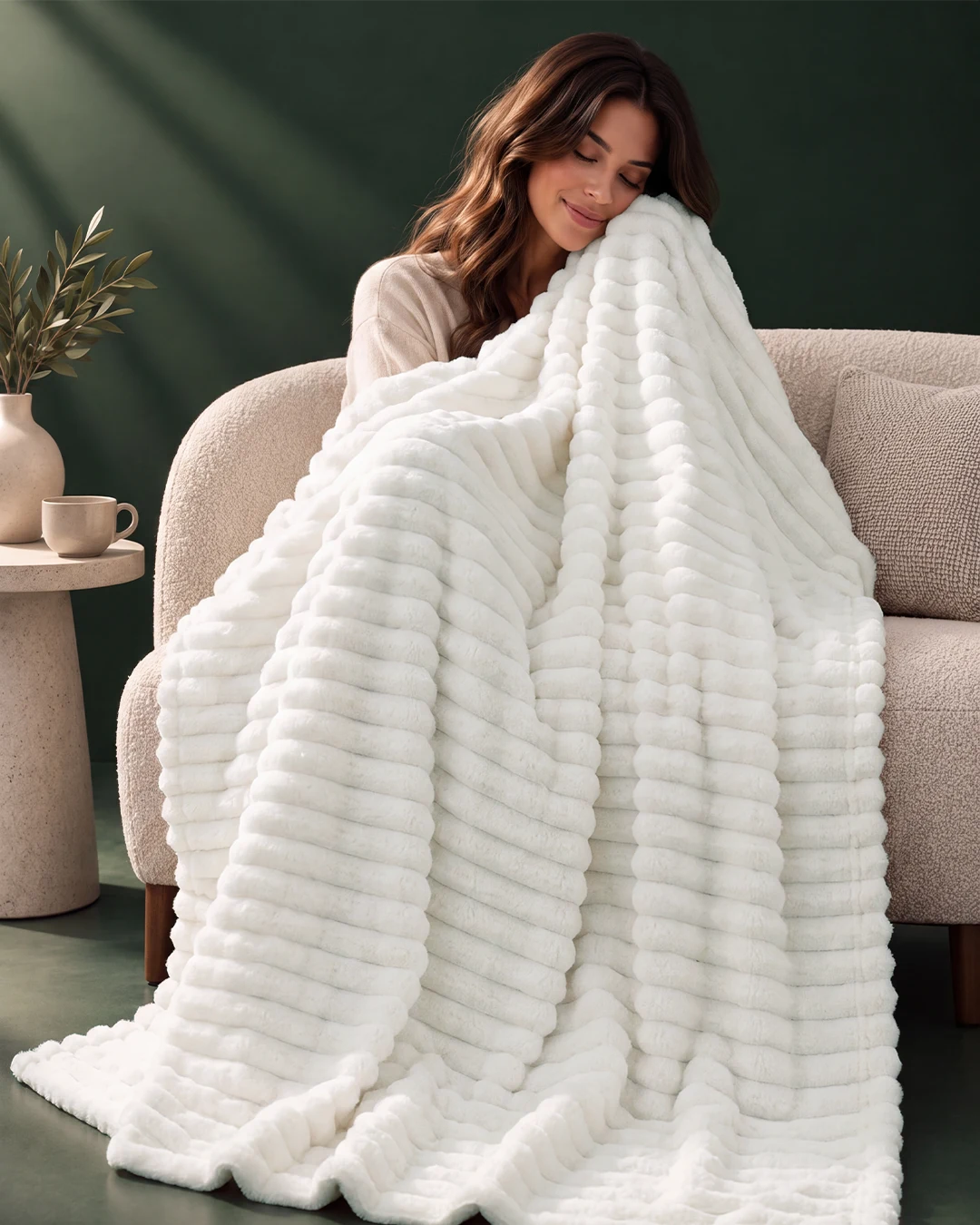 Fluffy Striped Fleece Blanket