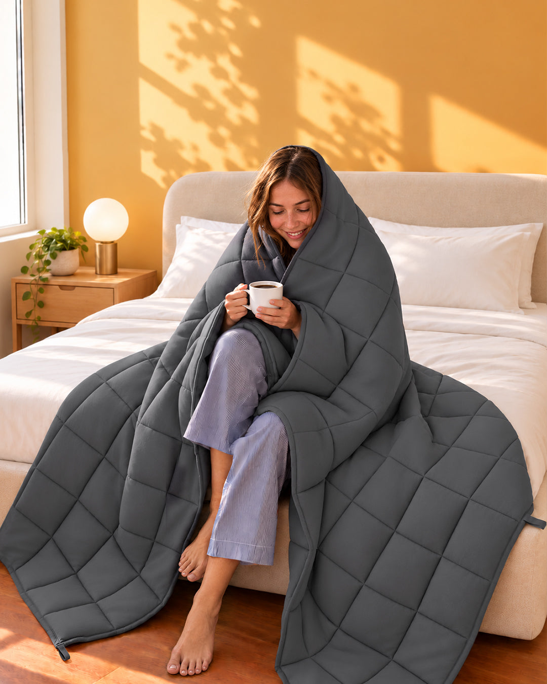 Quilted Glass Bead Weighted Blanket