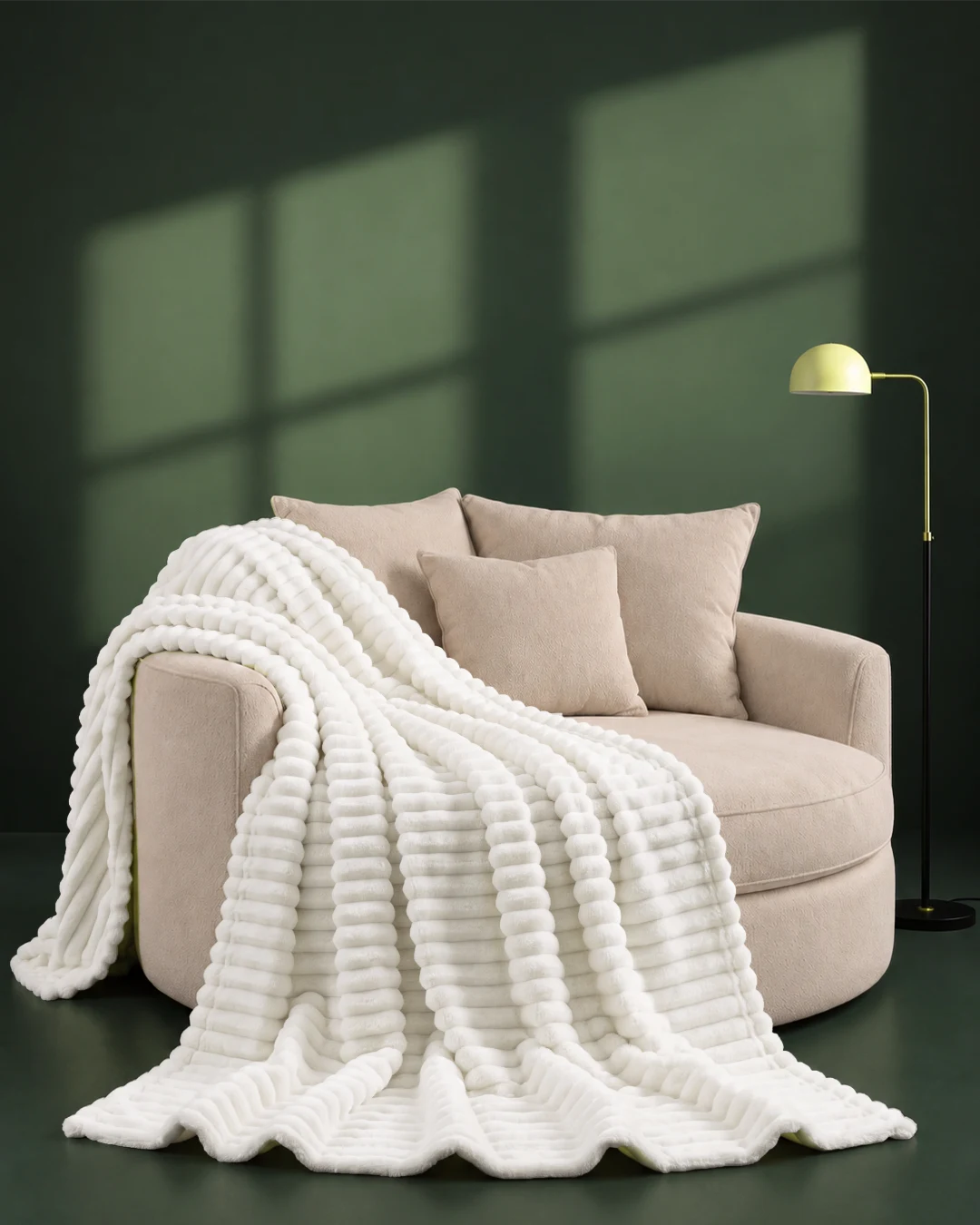 Fluffy Striped Fleece Blanket