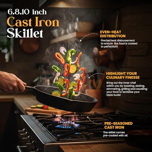 Pre-Seasoned Cast Iron Skillet Set