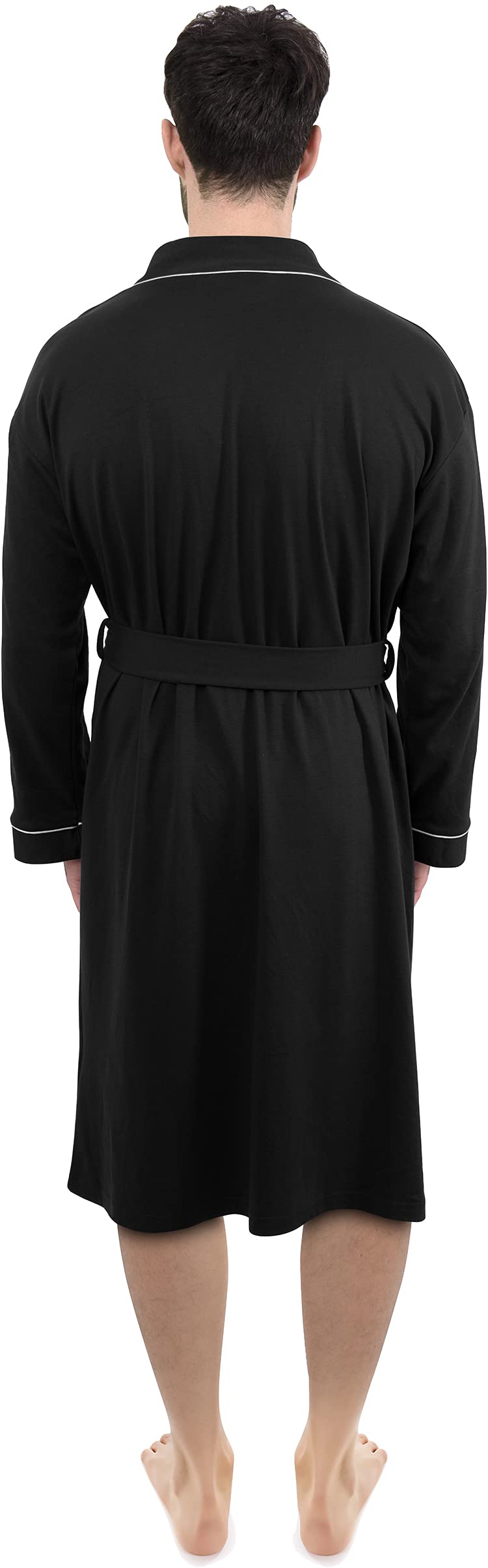 Men's Cotton-Blend Knit Shawl Collar Bathrobe