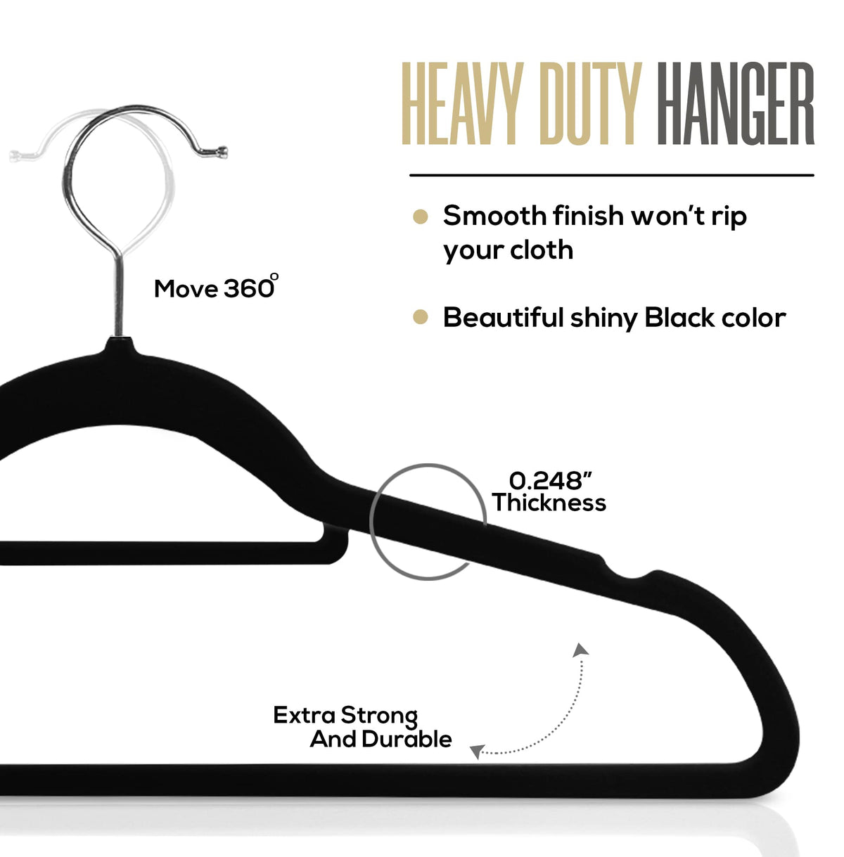 Velvet Clothes Hangers with Tie Bar