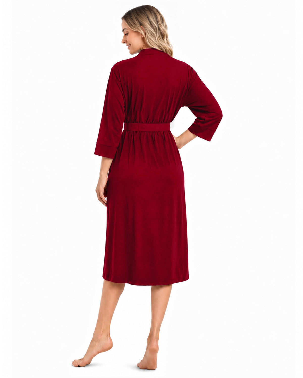 Women's Cotton-Blend Knit Bathrobe