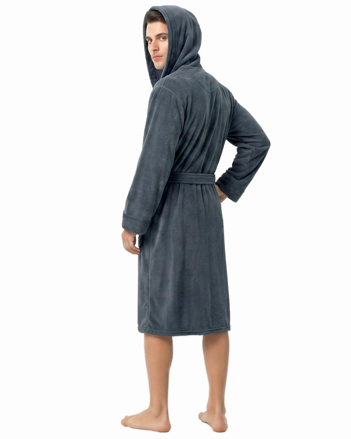 Men's Fleece Hooded Bathrobe
