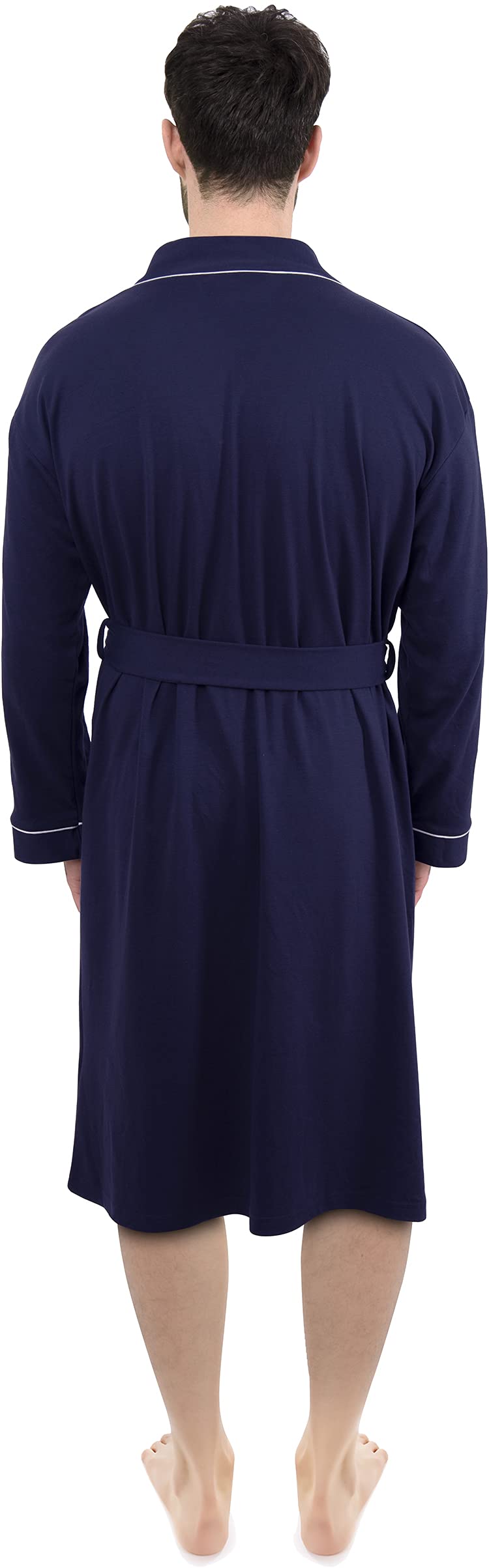 Men's Cotton-Blend Knit Shawl Collar Bathrobe