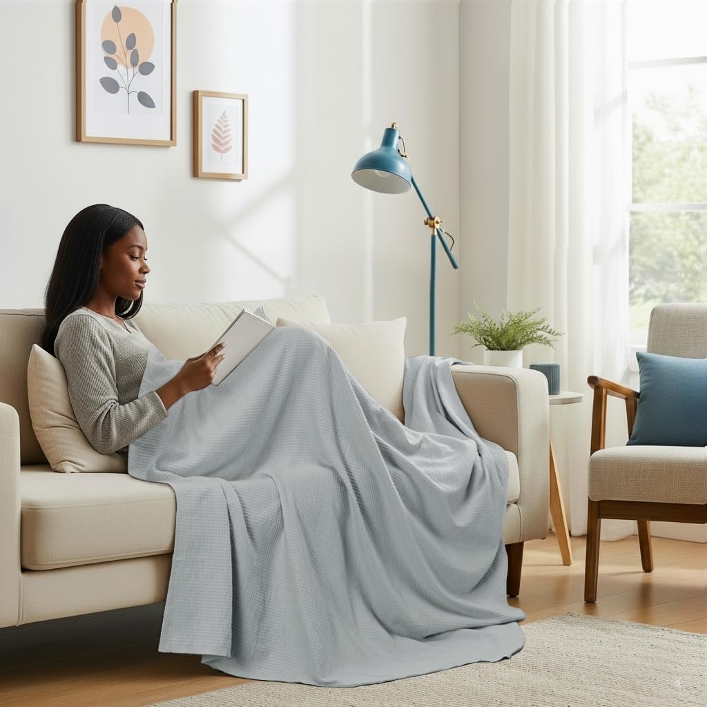 Lightweight Summer Waffle Blanket