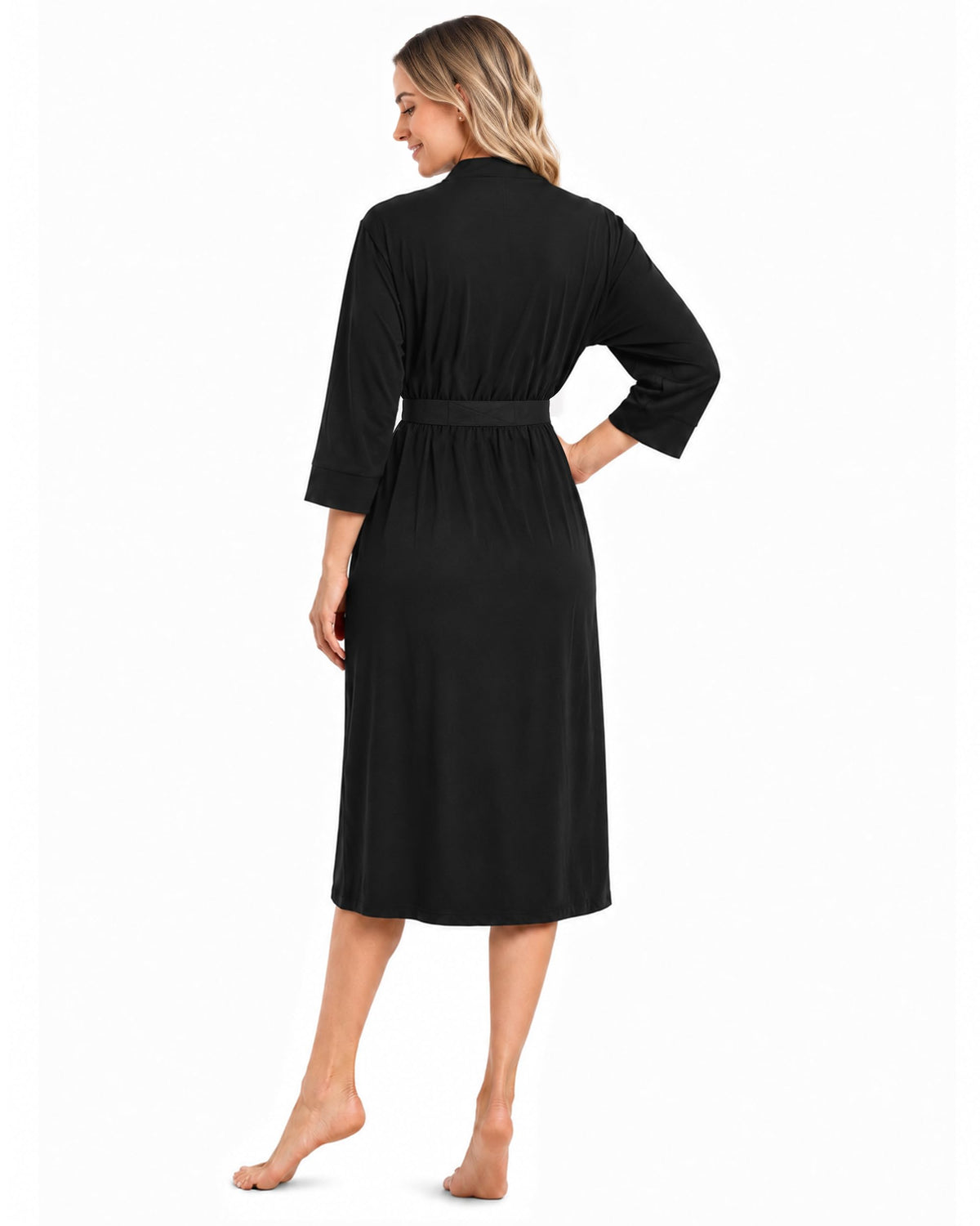 Women's Cotton-Blend Knit Bathrobe