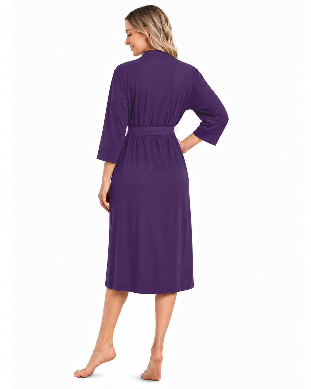 Women's Cotton-Blend Knit Bathrobe