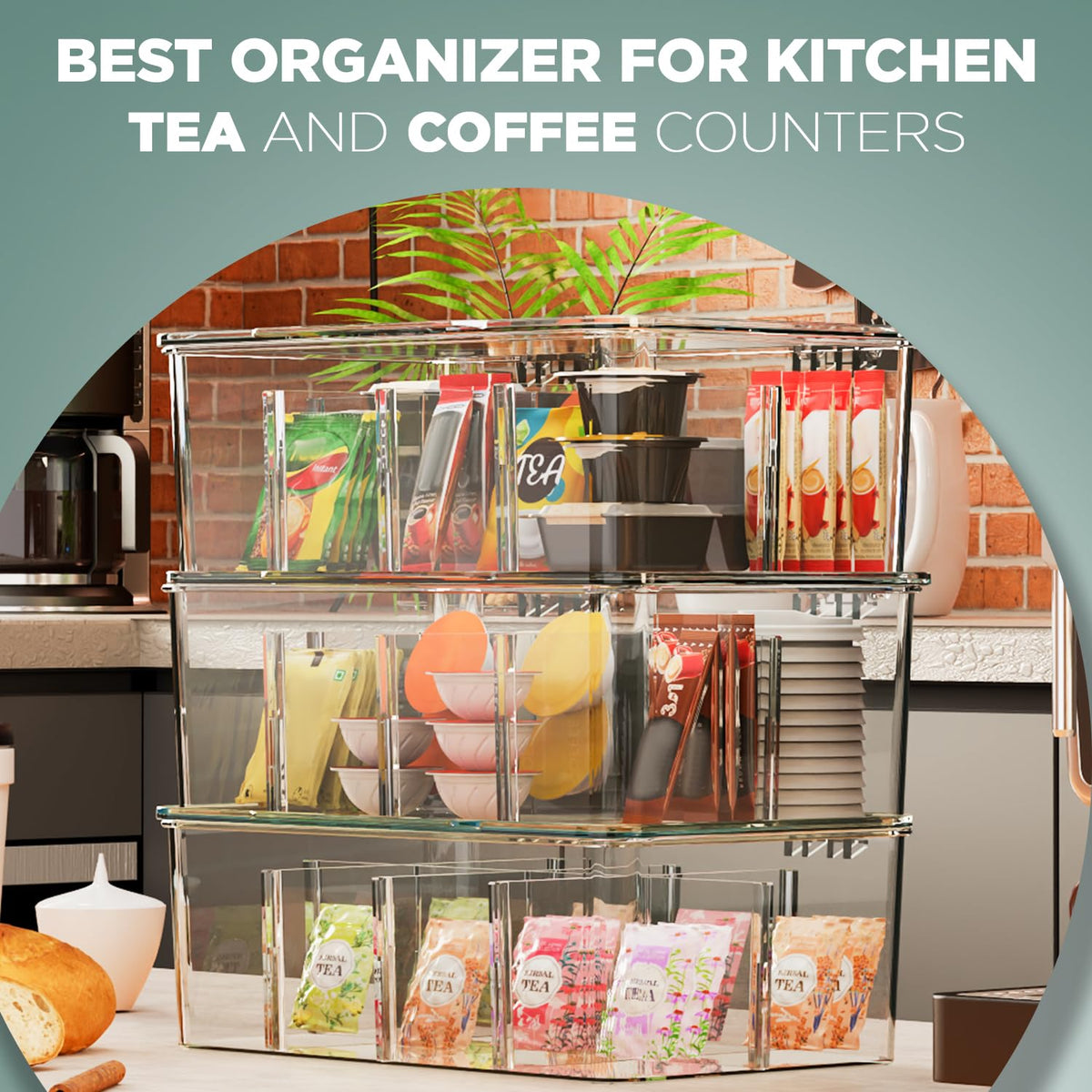 Tea Bag Organiser Box with Lid