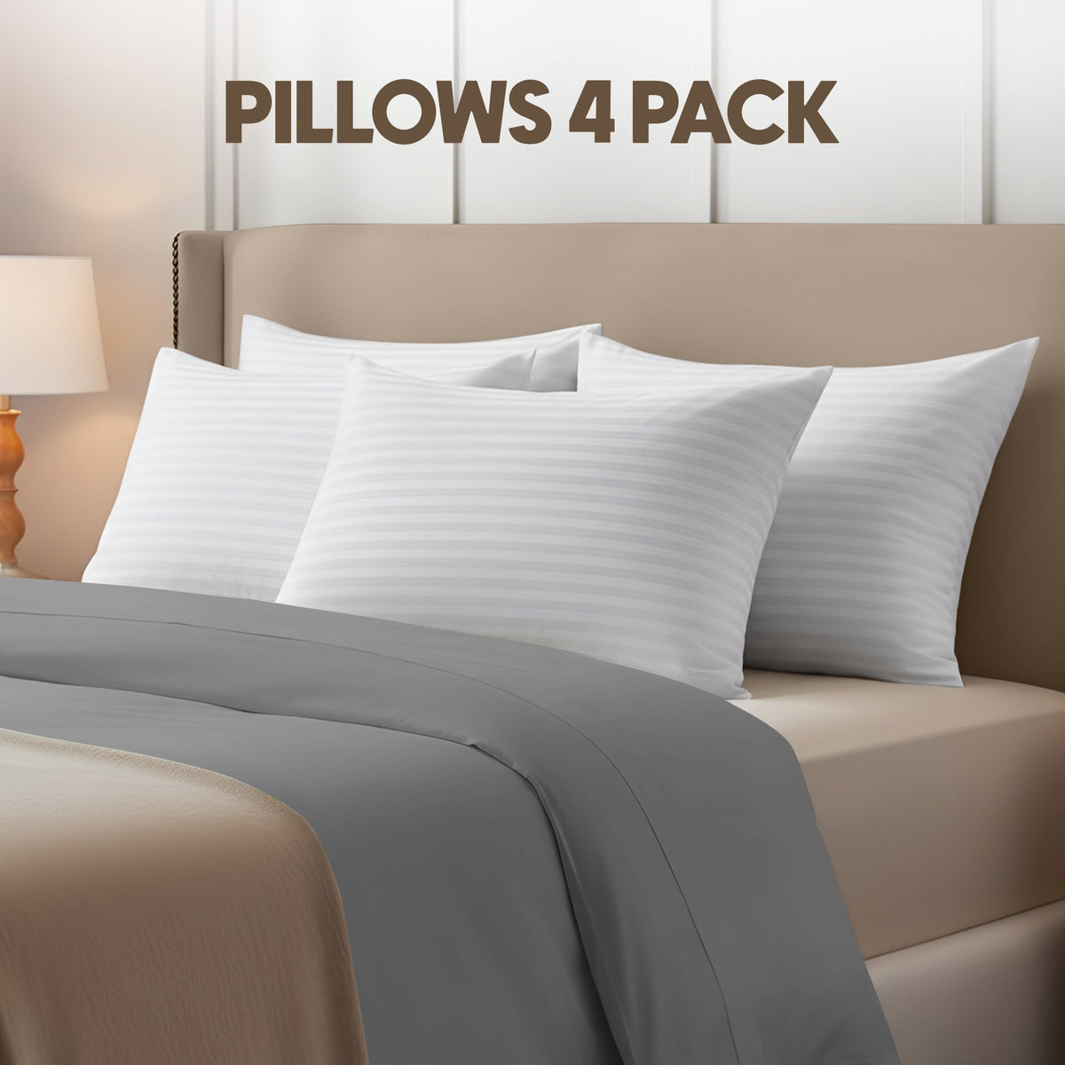 Luxury Satin Stripe Pillows - Pack of 4