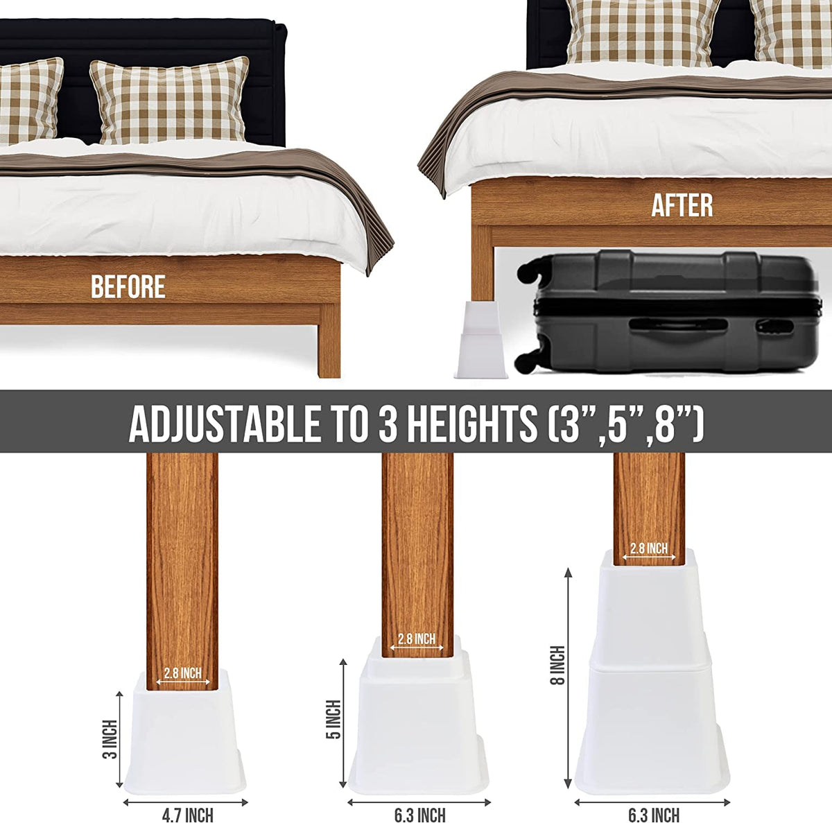 Adjustable Furniture Risers