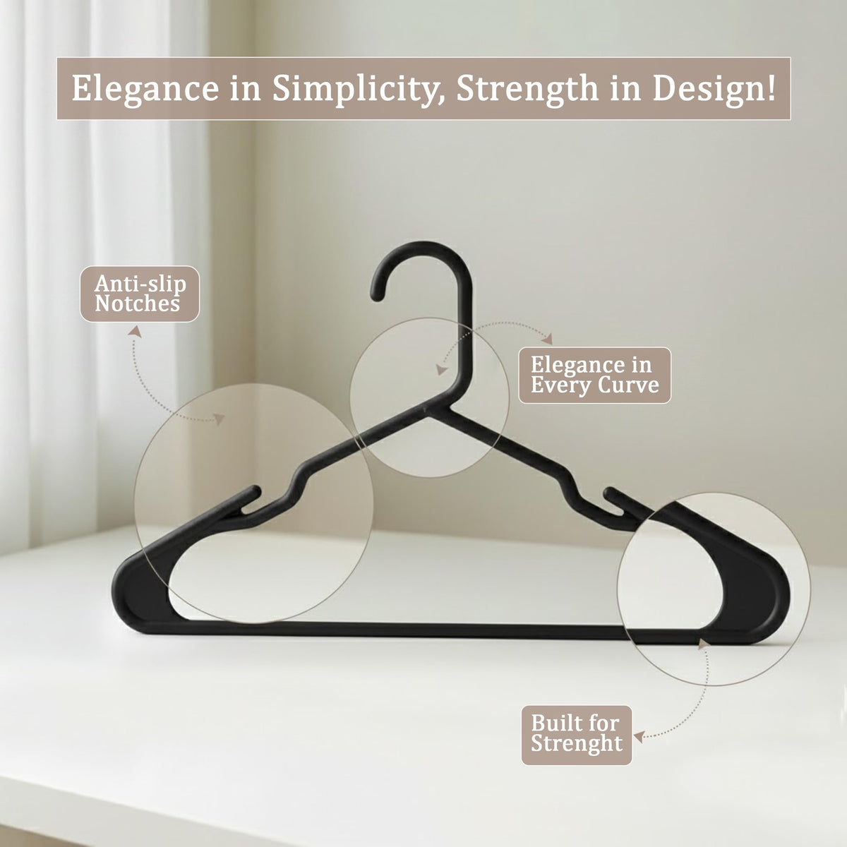 Plastic Clothes Hangers with Notches
