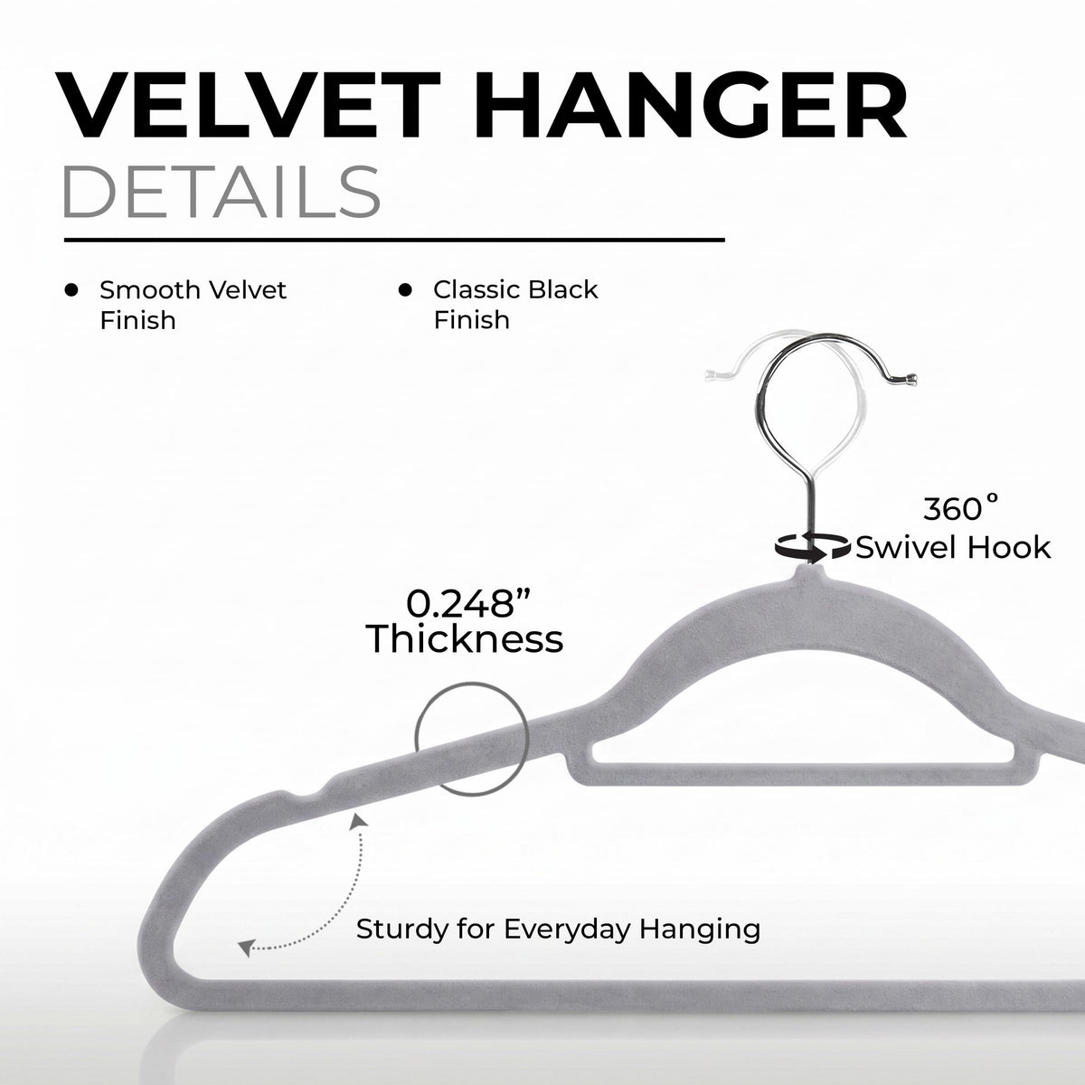 Velvet Clothes Hangers with Tie Bar