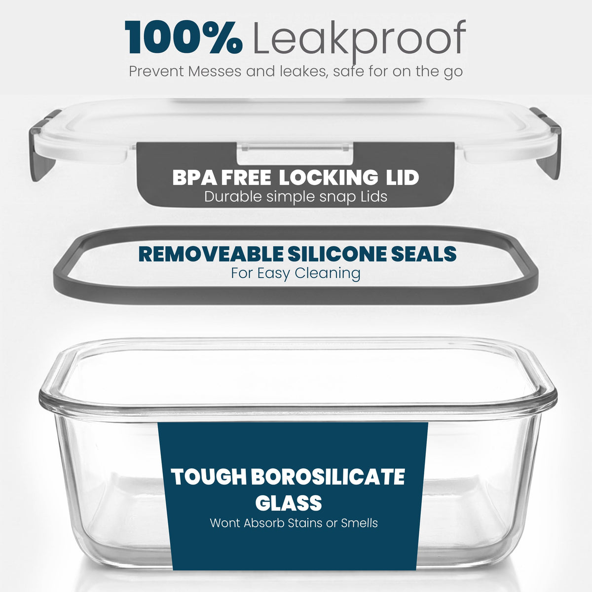 Oven Safe Borosilicate Glass Food Containers