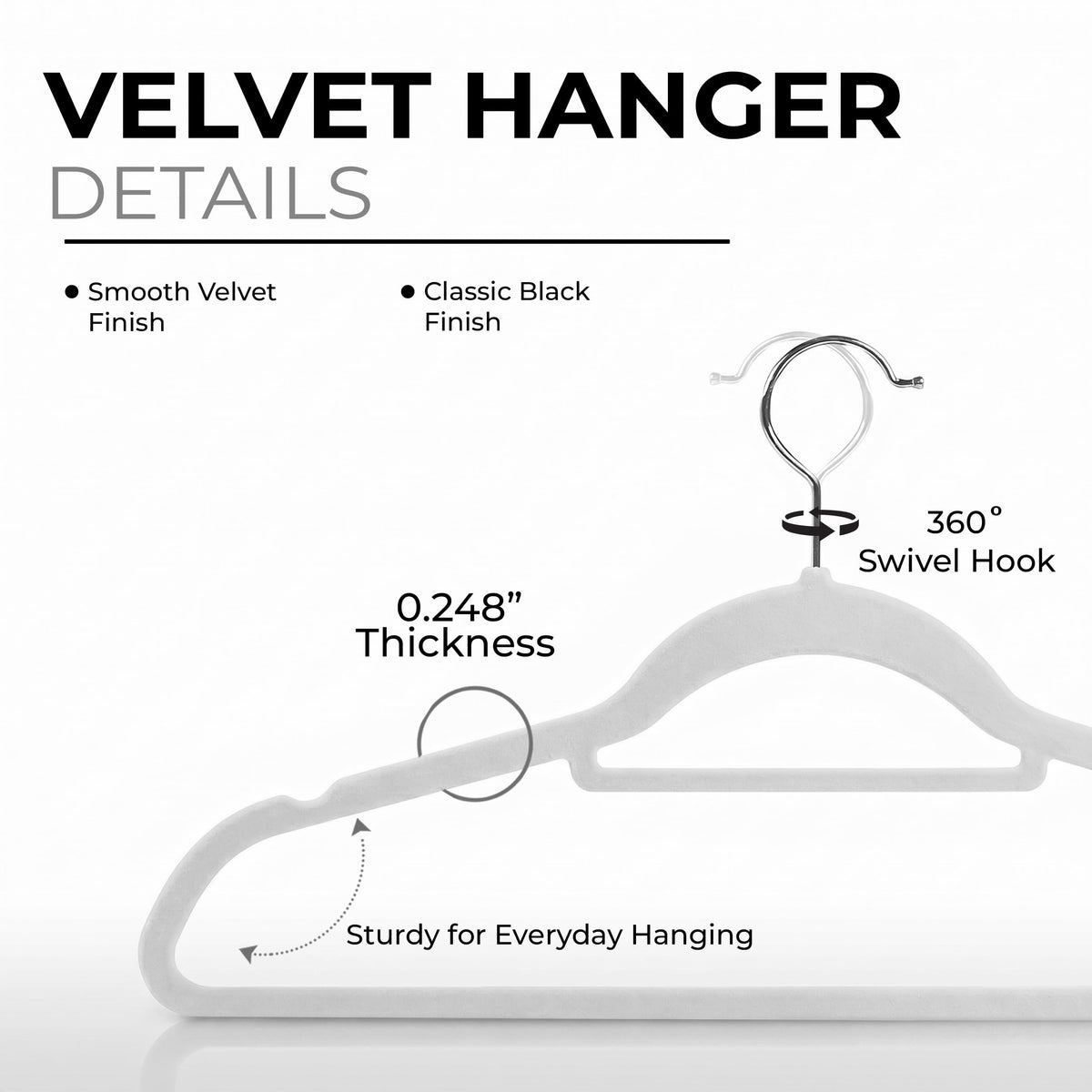Velvet Clothes Hangers with Tie Bar