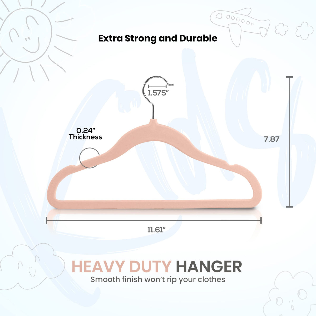 Kids' Velvet Clothes Hangers