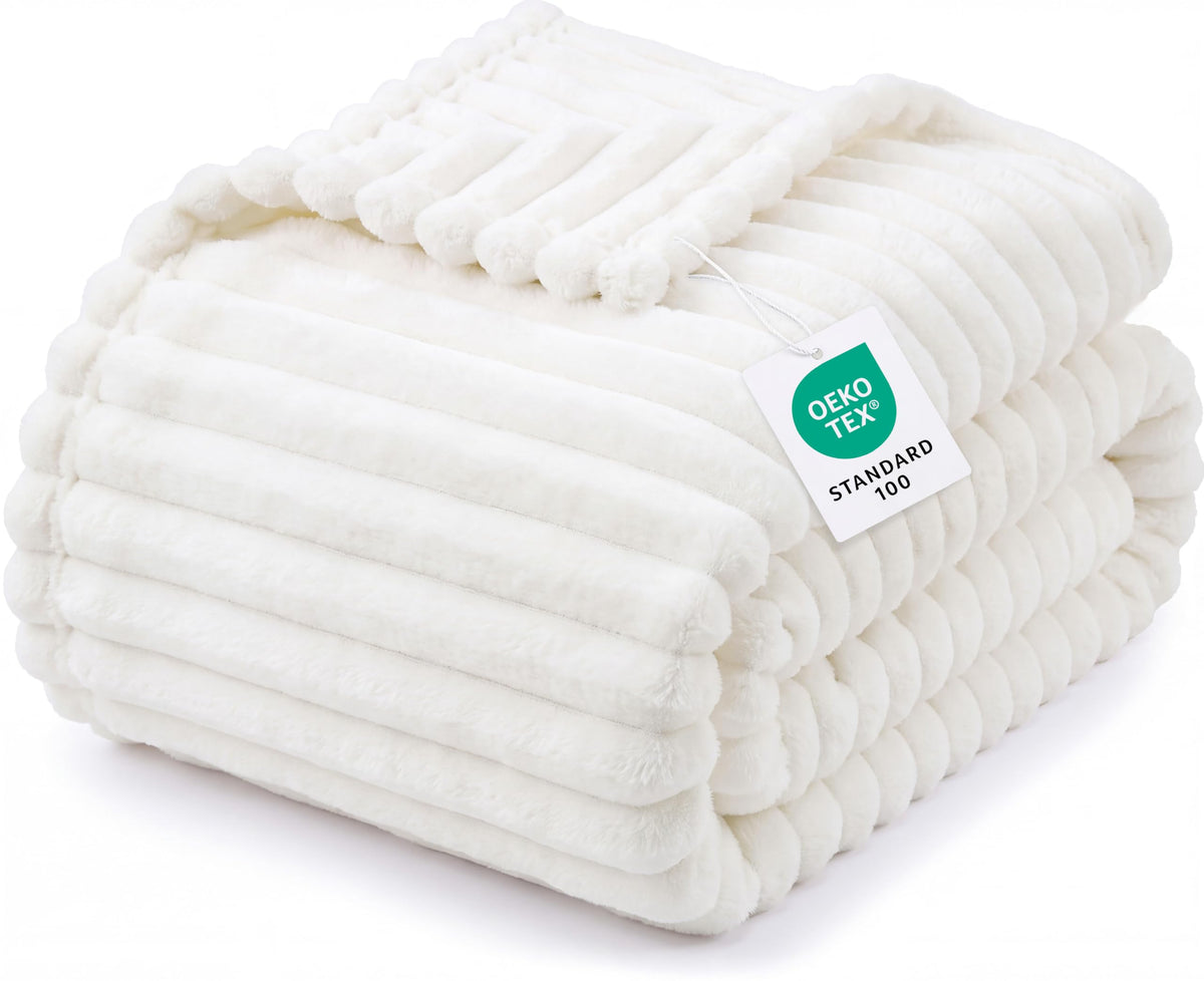 Fluffy Striped Fleece Blanket