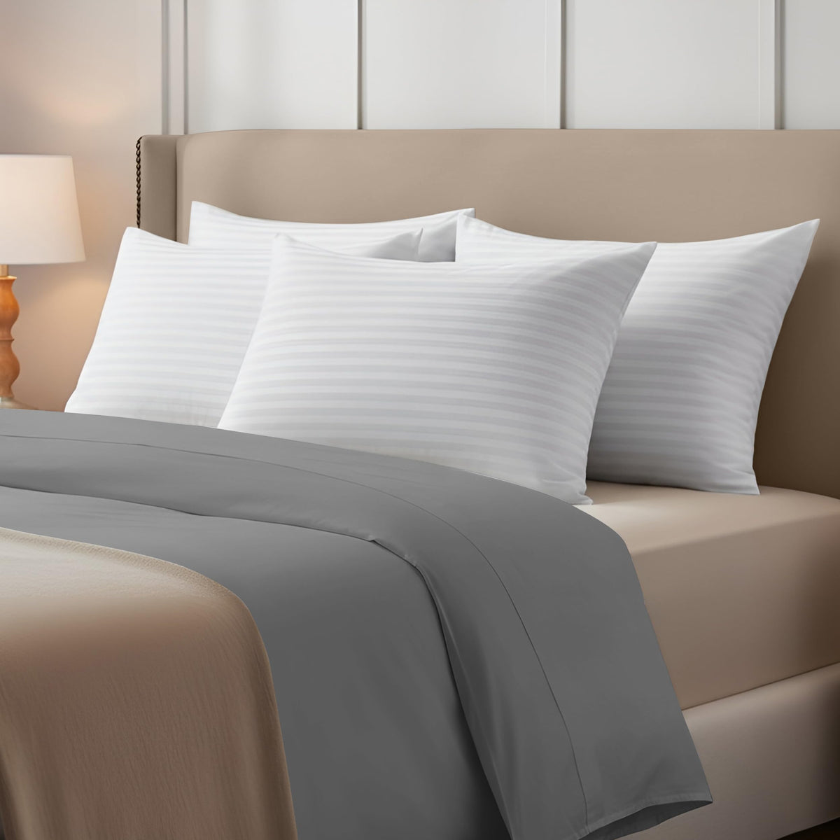 Luxury Satin Stripe Pillows - Pack of 4