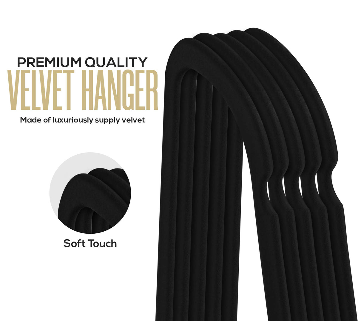 Velvet Clothes Hangers with Tie Bar