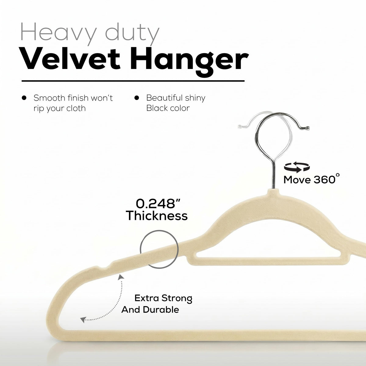 Velvet Clothes Hangers with Tie Bar