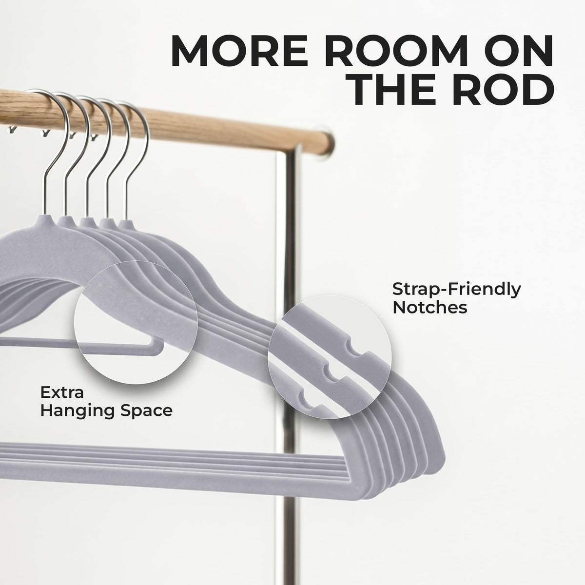 Velvet Clothes Hangers with Tie Bar