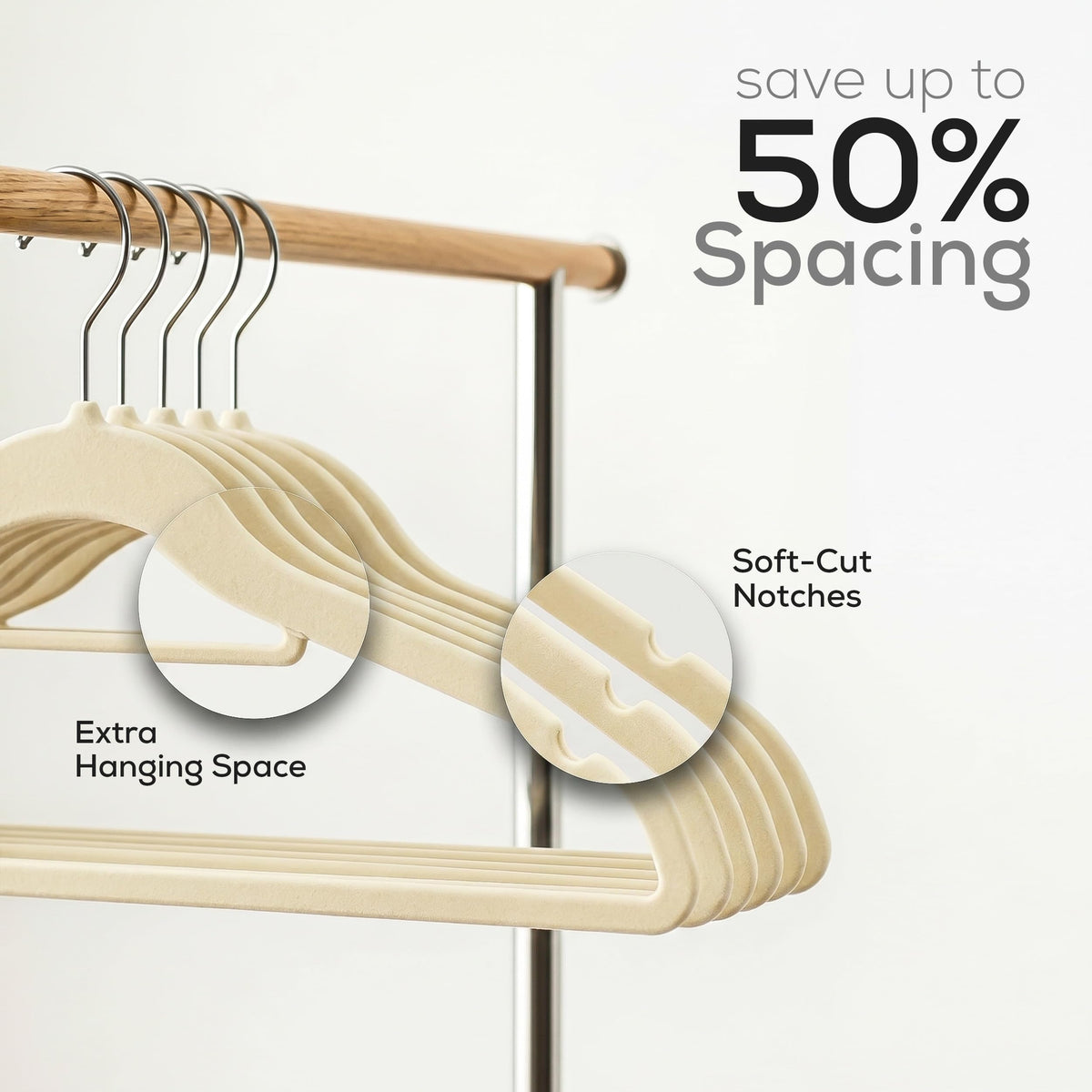 Velvet Clothes Hangers with Tie Bar