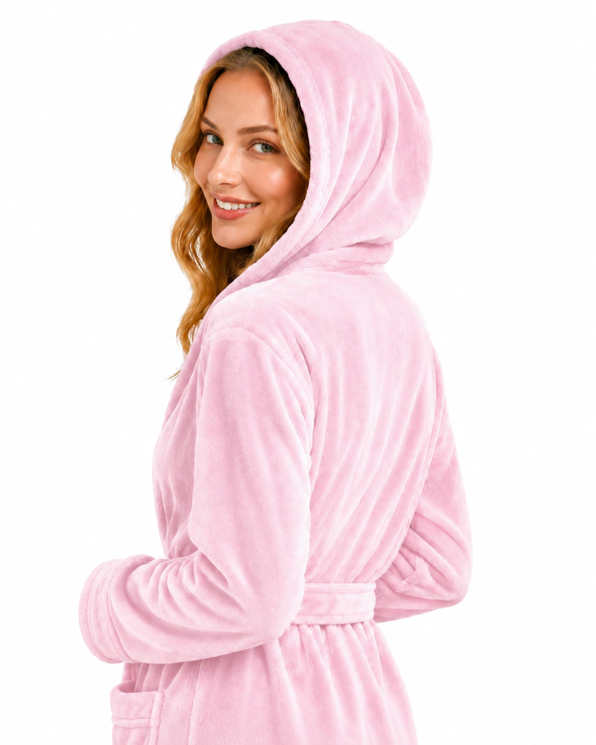 Women's Fleece Hooded Bathrobe