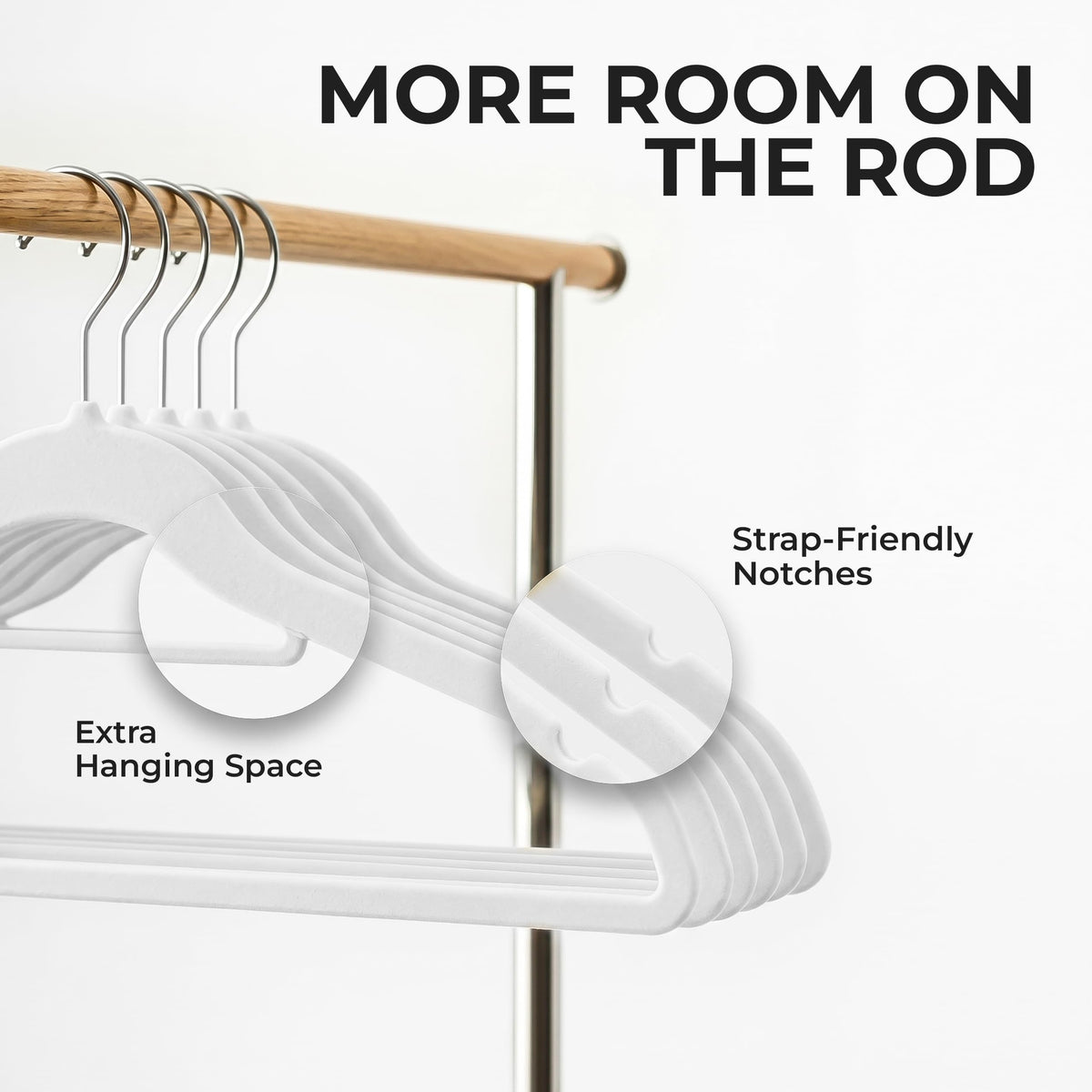 Velvet Clothes Hangers with Tie Bar