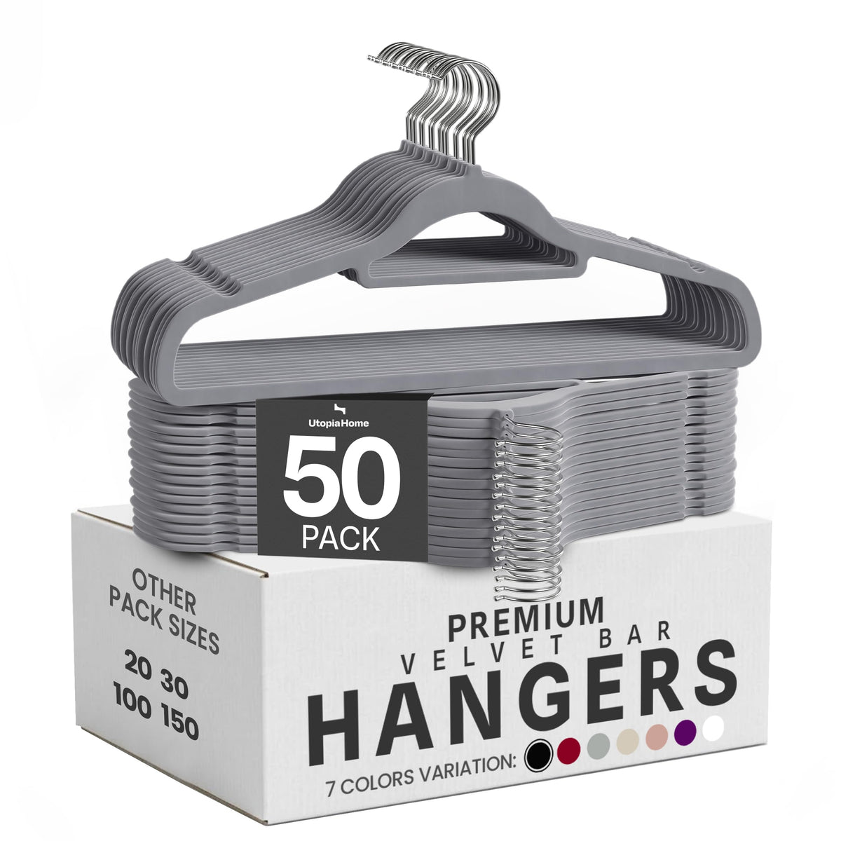 Velvet Clothes Hangers with Tie Bar