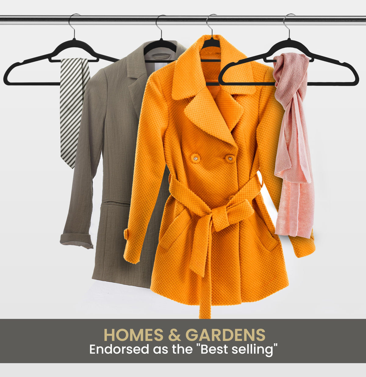 Velvet Clothes Hangers with Tie Bar