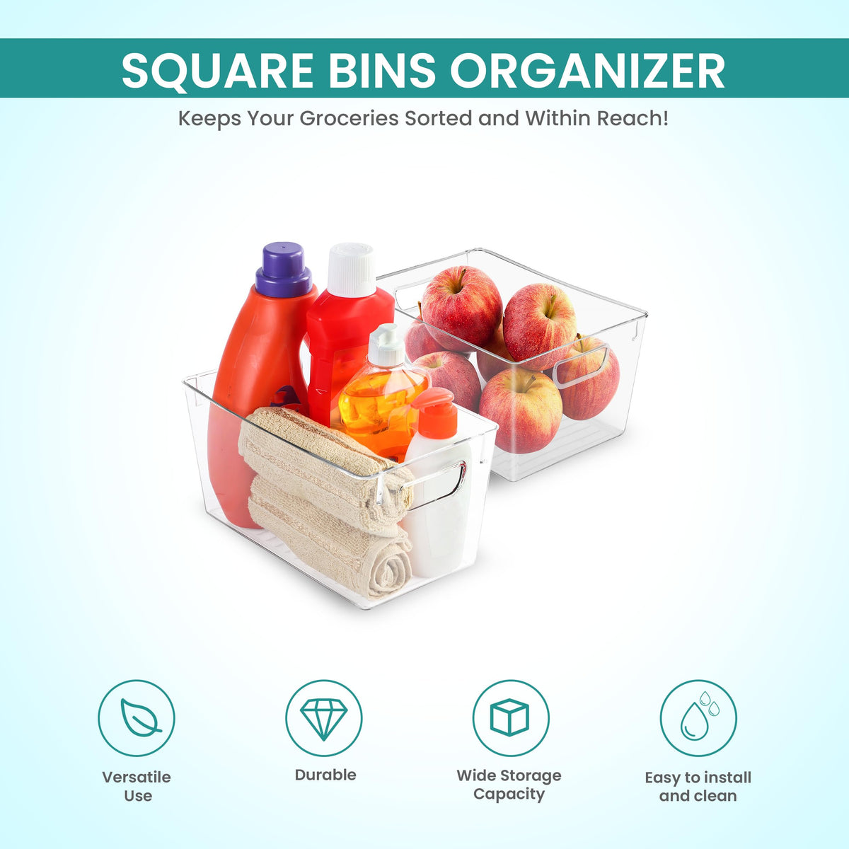 Clear Pantry Storage Bins