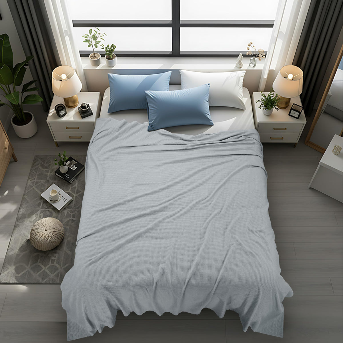 Lightweight Summer Waffle Blanket