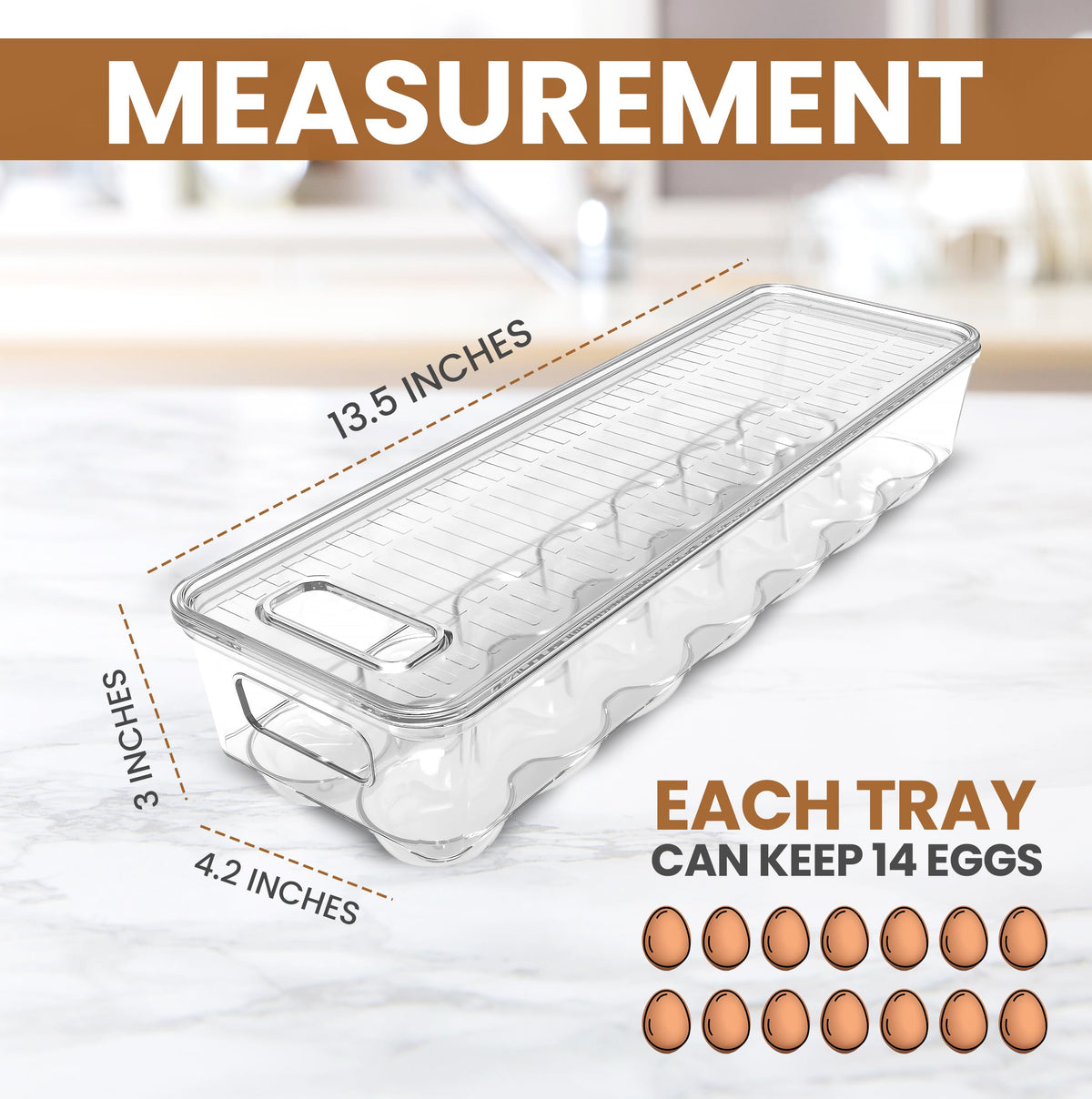 Stackable Fridge Egg Tray with Lid