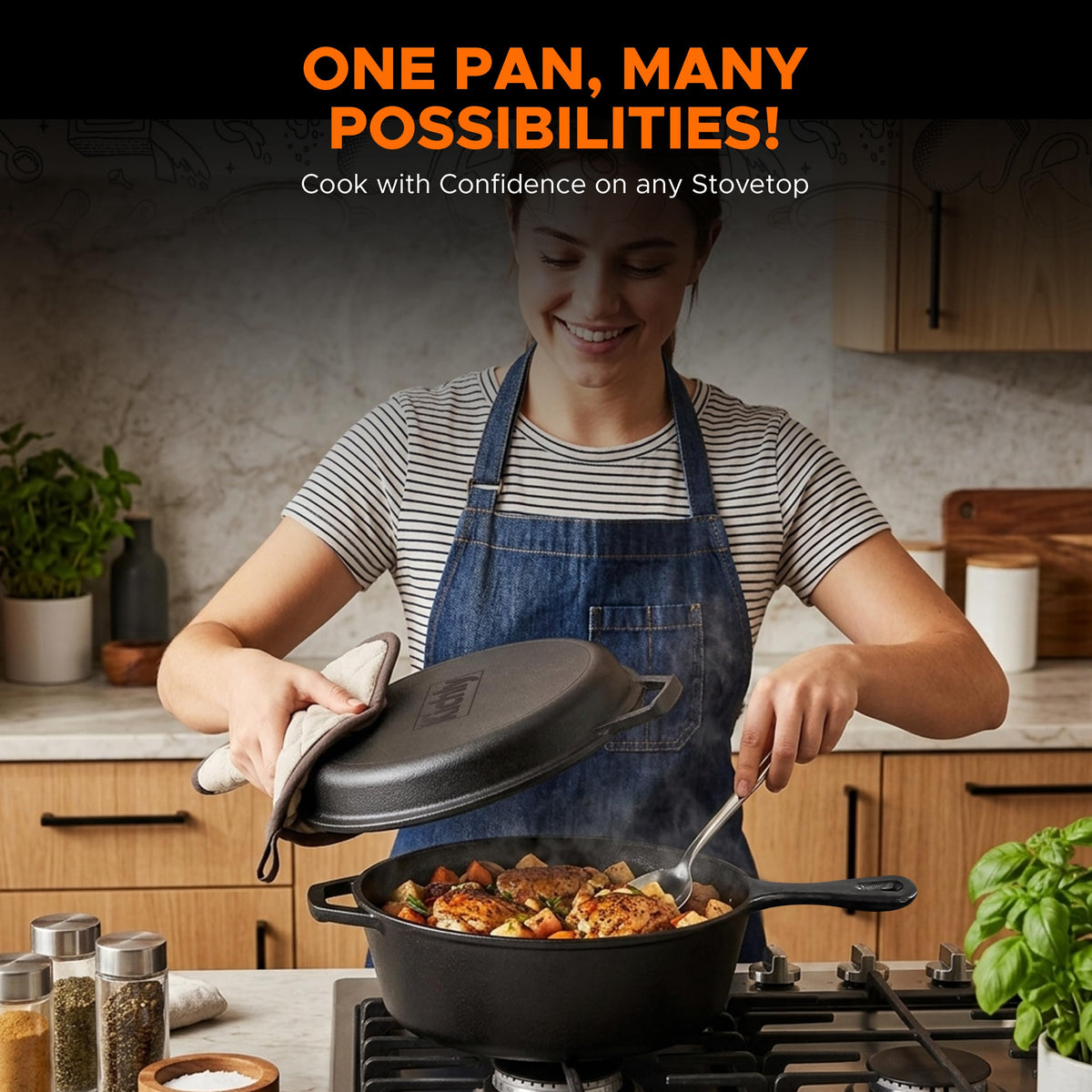 Pre-Seasoned Cast Iron Combo Cooker