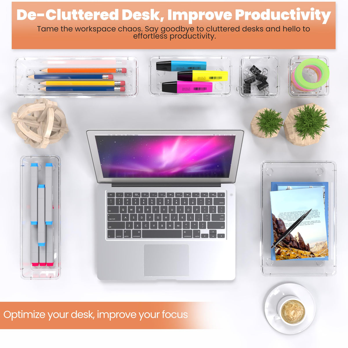 Clear Drawer Organiser Set